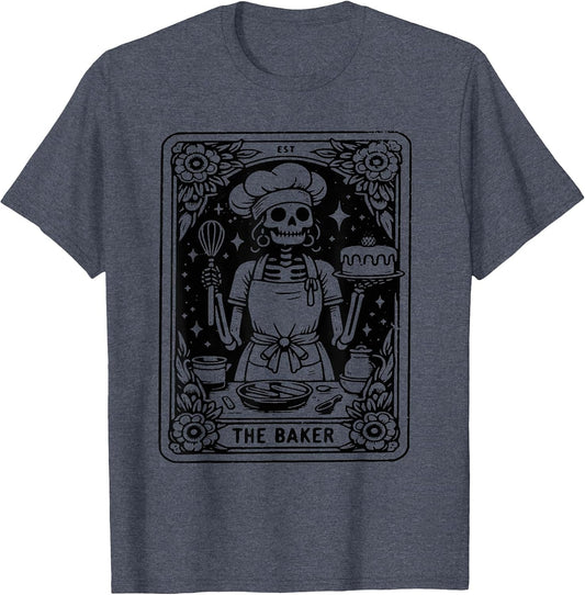 The Baker Tarot Card Skeleton Baking Skull Cook Witchy Chef