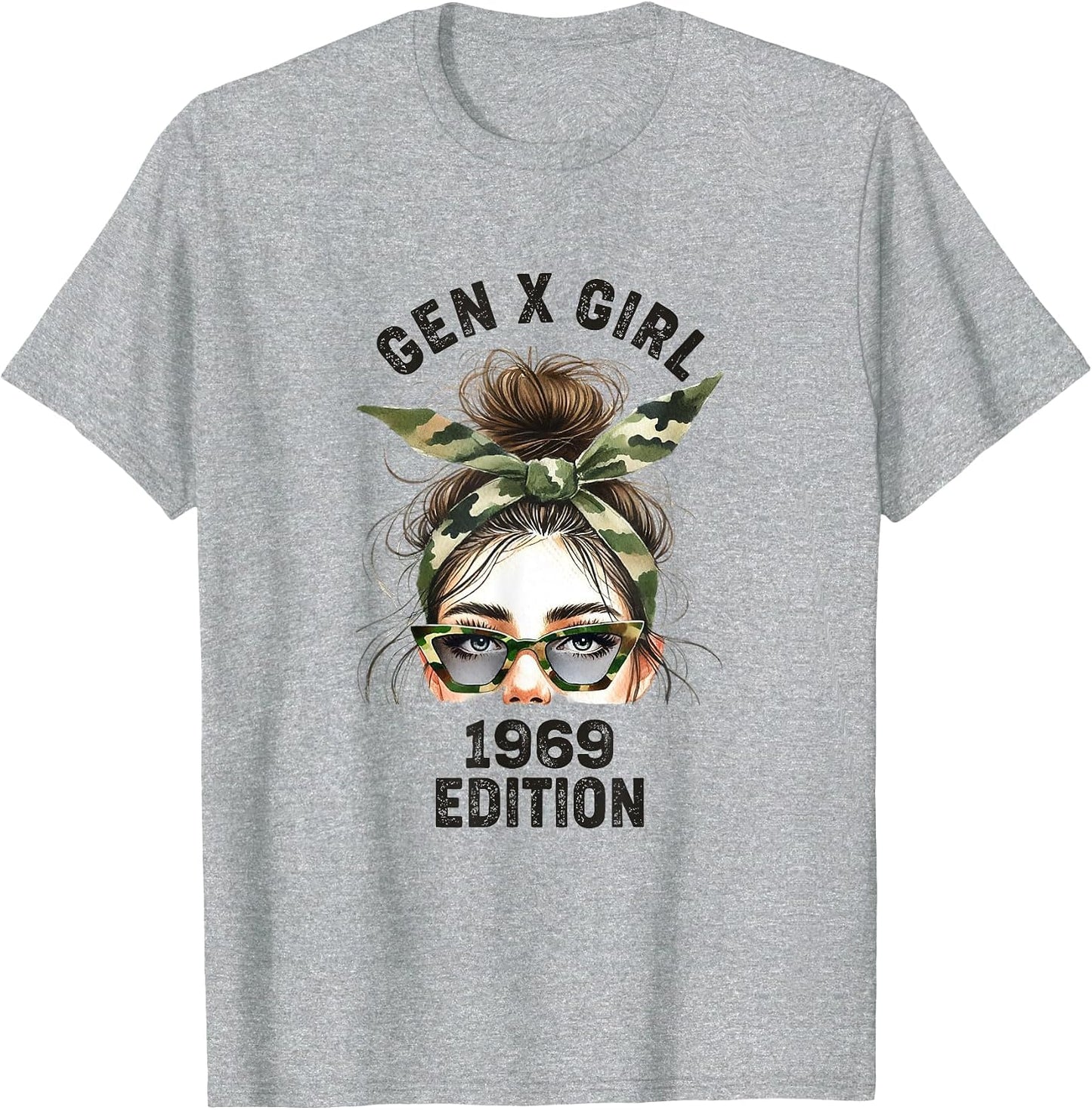 Gen X Girl 1969 Edition Retro Camouflage Headband Messy bun
