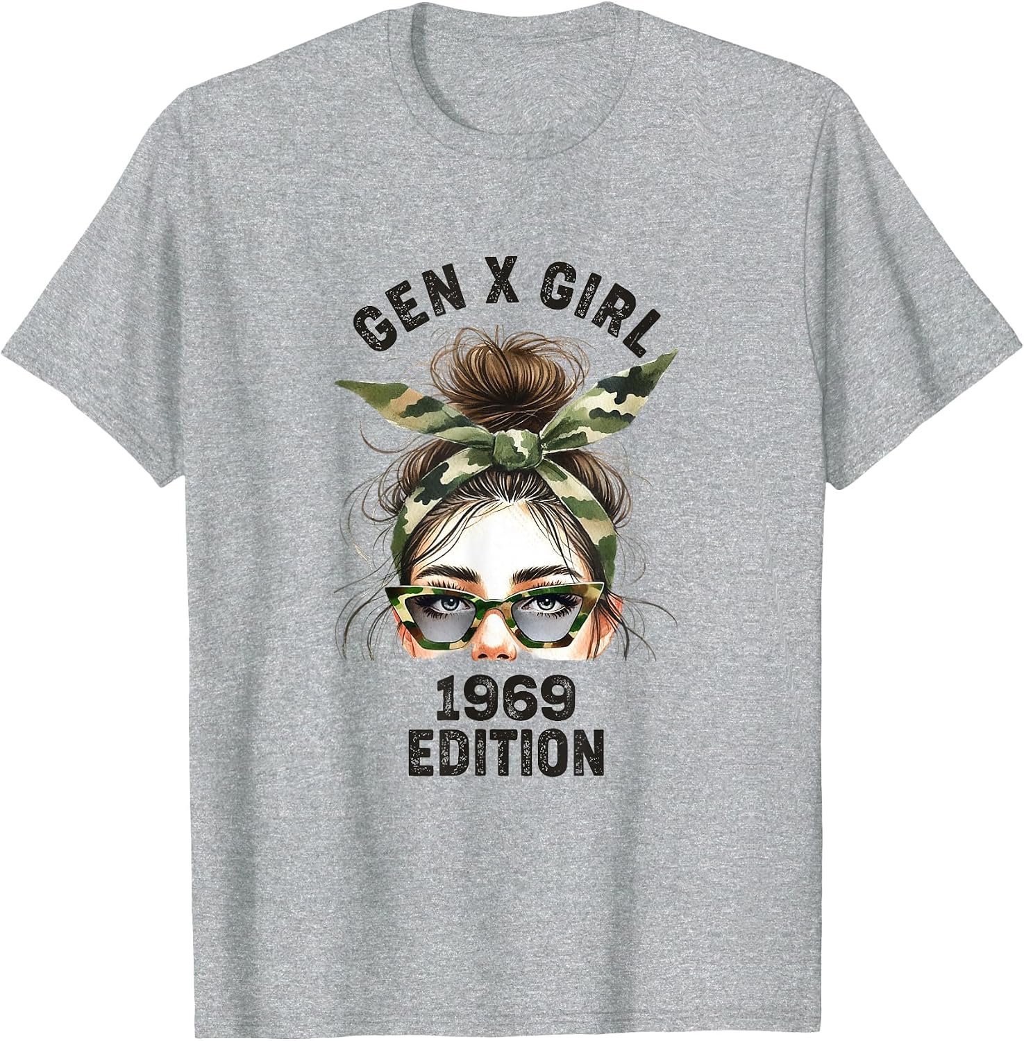 Gen X Girl 1969 Edition Retro Camouflage Headband Messy bun
