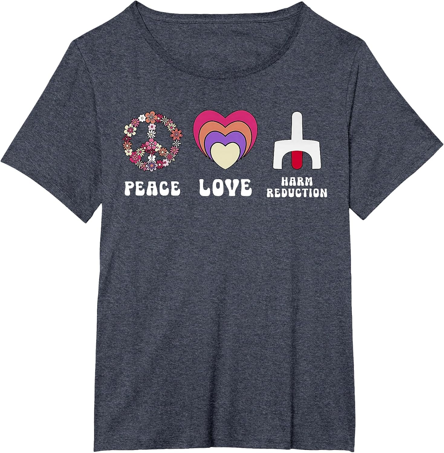 Floral Peace Love Harm Reduction Overdose Awareness Nurse