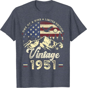 Vintage 1951 American Flag Patriotic Eagle 75th Birthday