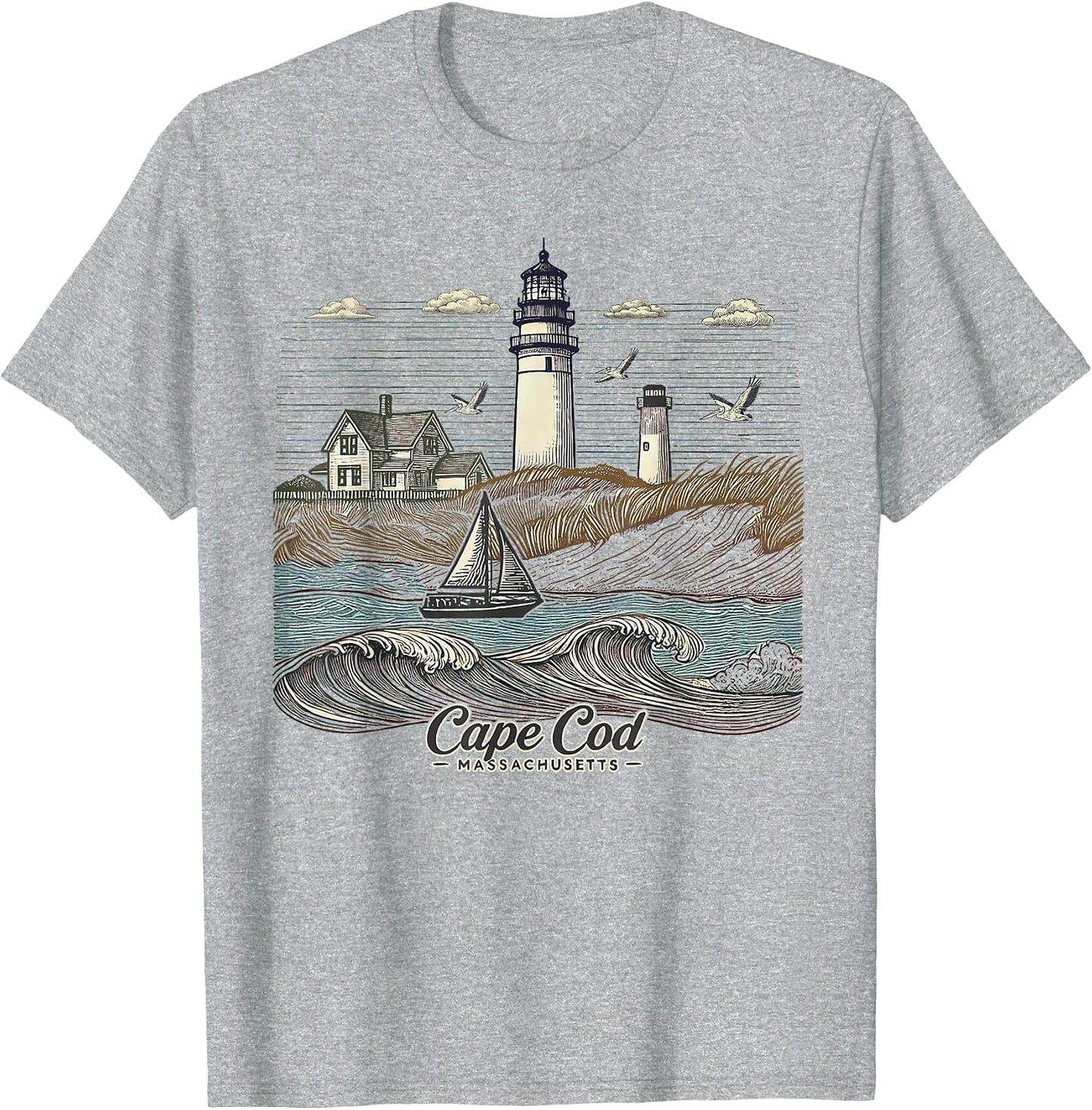 Vintage Cape Cod Massachusetts Nautical Lighthouse Seashore