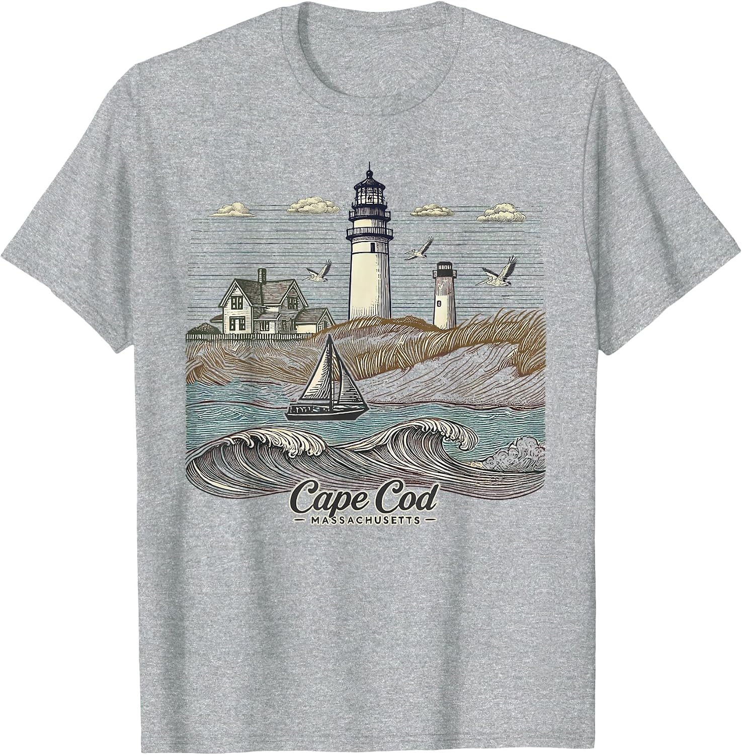 Vintage Cape Cod Massachusetts Nautical Lighthouse Seashore