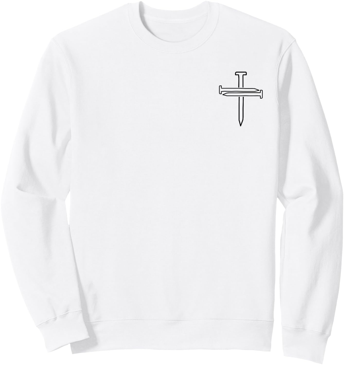 three Nails Cross Christian Apparel & Home Decor Sweatshirt - Sweatshirt | White