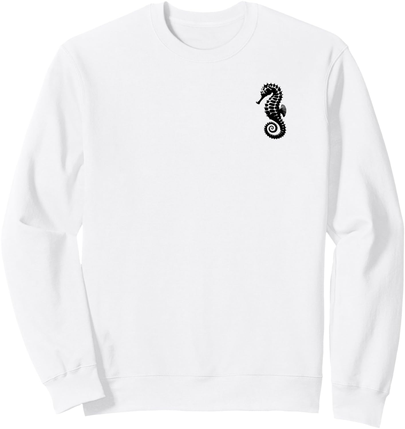 Seahorse Dad Mom Lover - Monochromatic Seahorse Sweatshirt - Sweatshirt | White