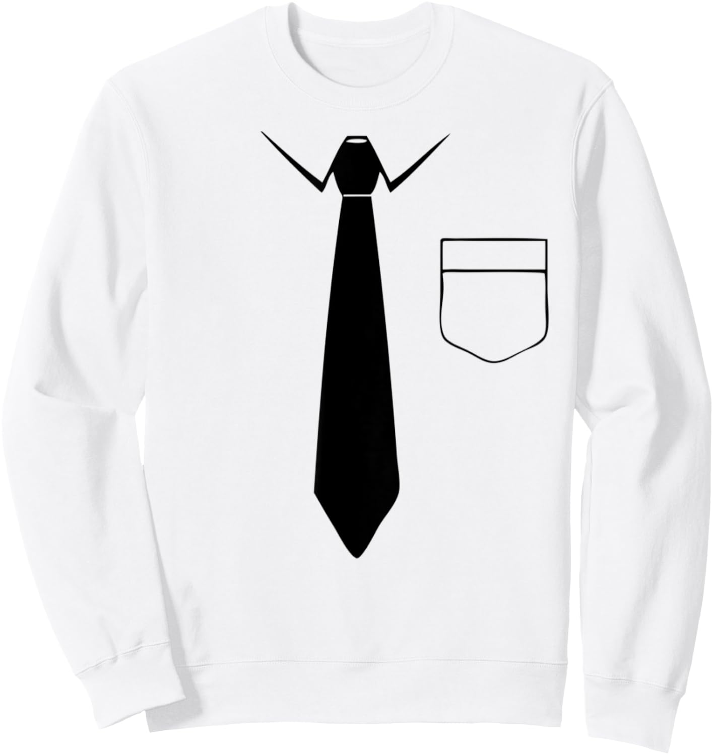 Novelty Collar and Tie , Dress code? No problem. Funny Sweatshirt - Sweatshirt | White