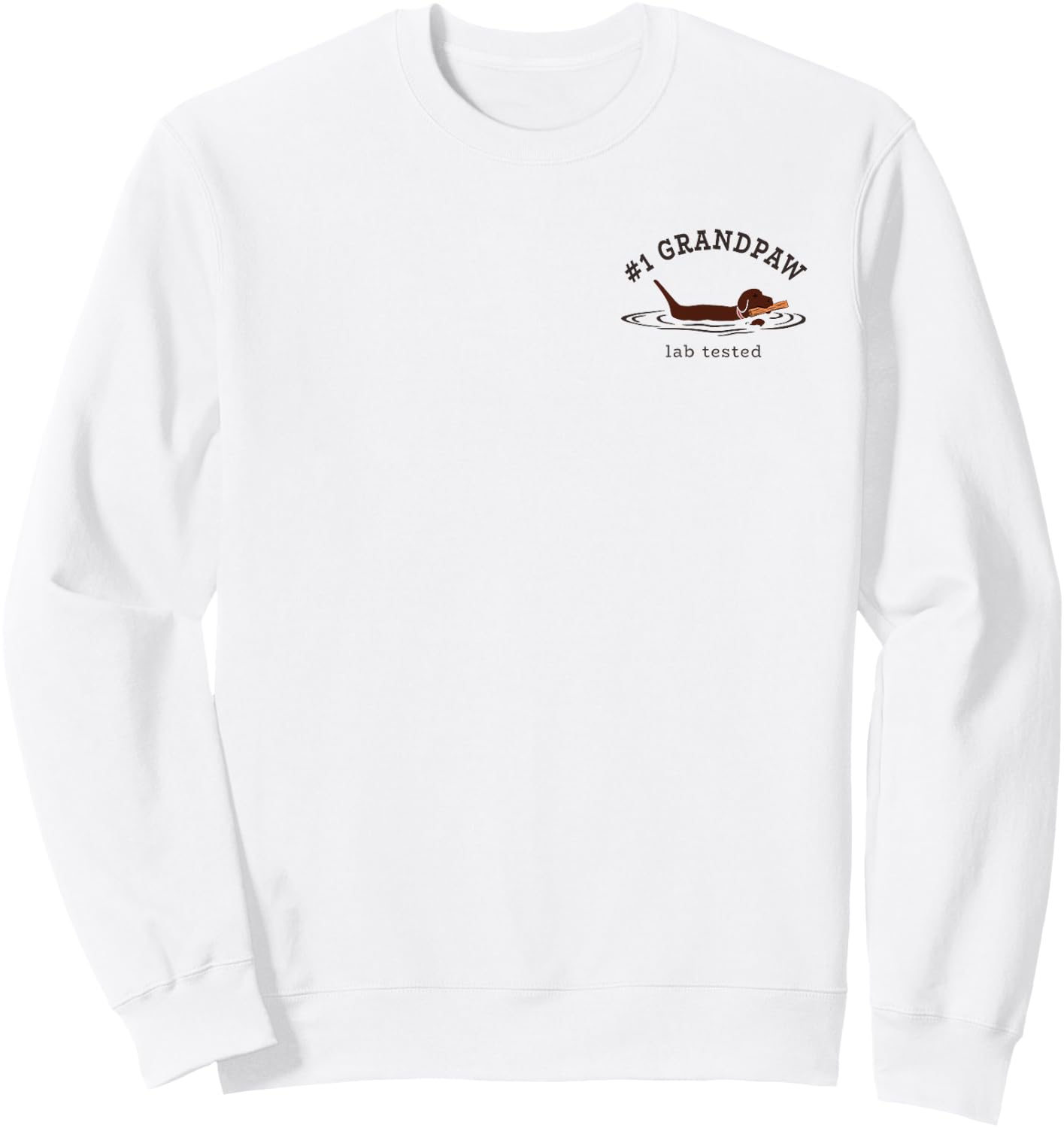 2 Sided Print Chocolate Labrador Retriever Dog #1 Grandpaw Men Sweatshirt - Sweatshirt | White
