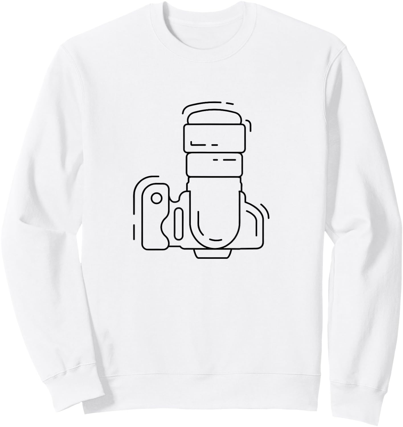 Photography Lover's Line Art DSLR Camera - Photographer Sweatshirt - Sweatshirt | White