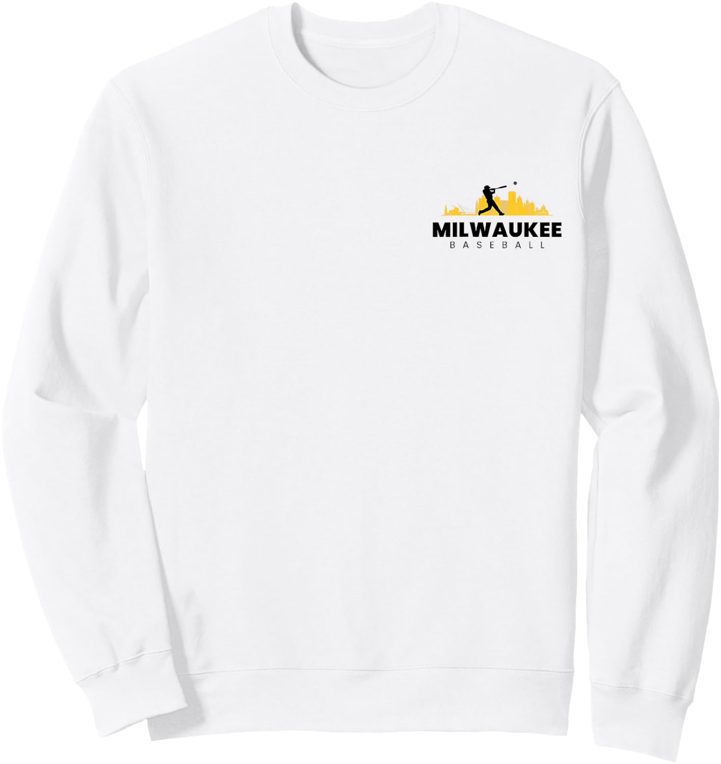 Milwaukee Baseball Minimalist City Skyline Baseball Lover Sweatshirt - Sweatshirt | White