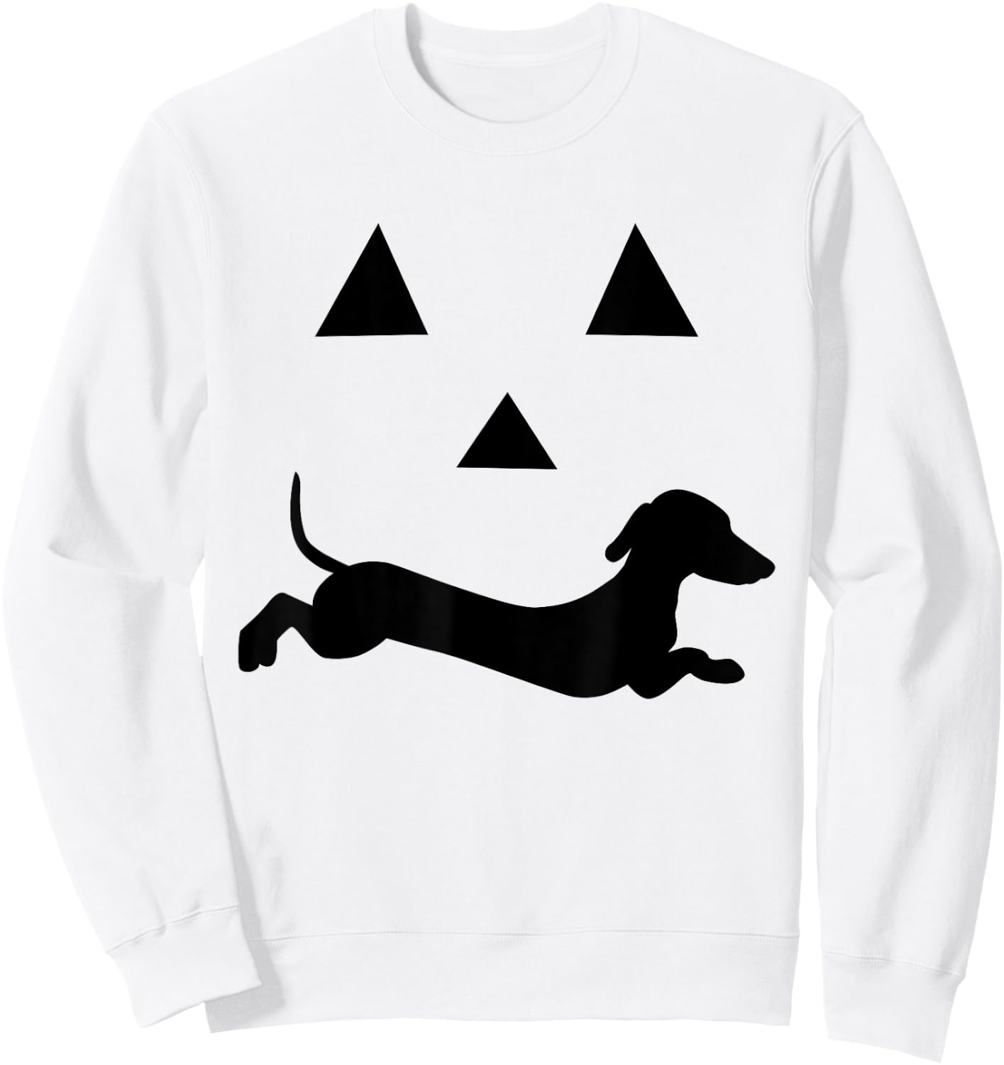 Funny dachshund Jack O Lantern pumpkin face for halloween Sweatshirt - Sweatshirt | White