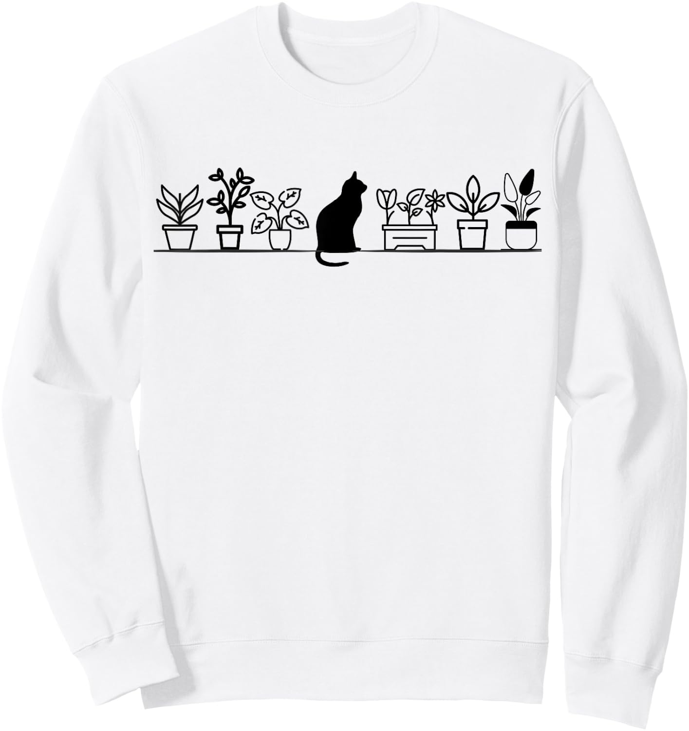 Cats And Plants A Purrfect Combination Sweatshirt - Sweatshirt | White