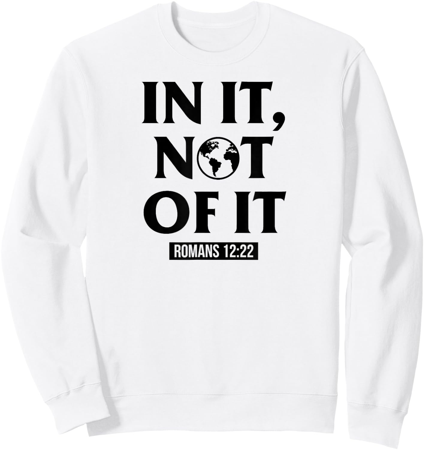 In It Not Of It Romans 12:22 - Christian Bible Verse Quote Sweatshirt - Sweatshirt | White