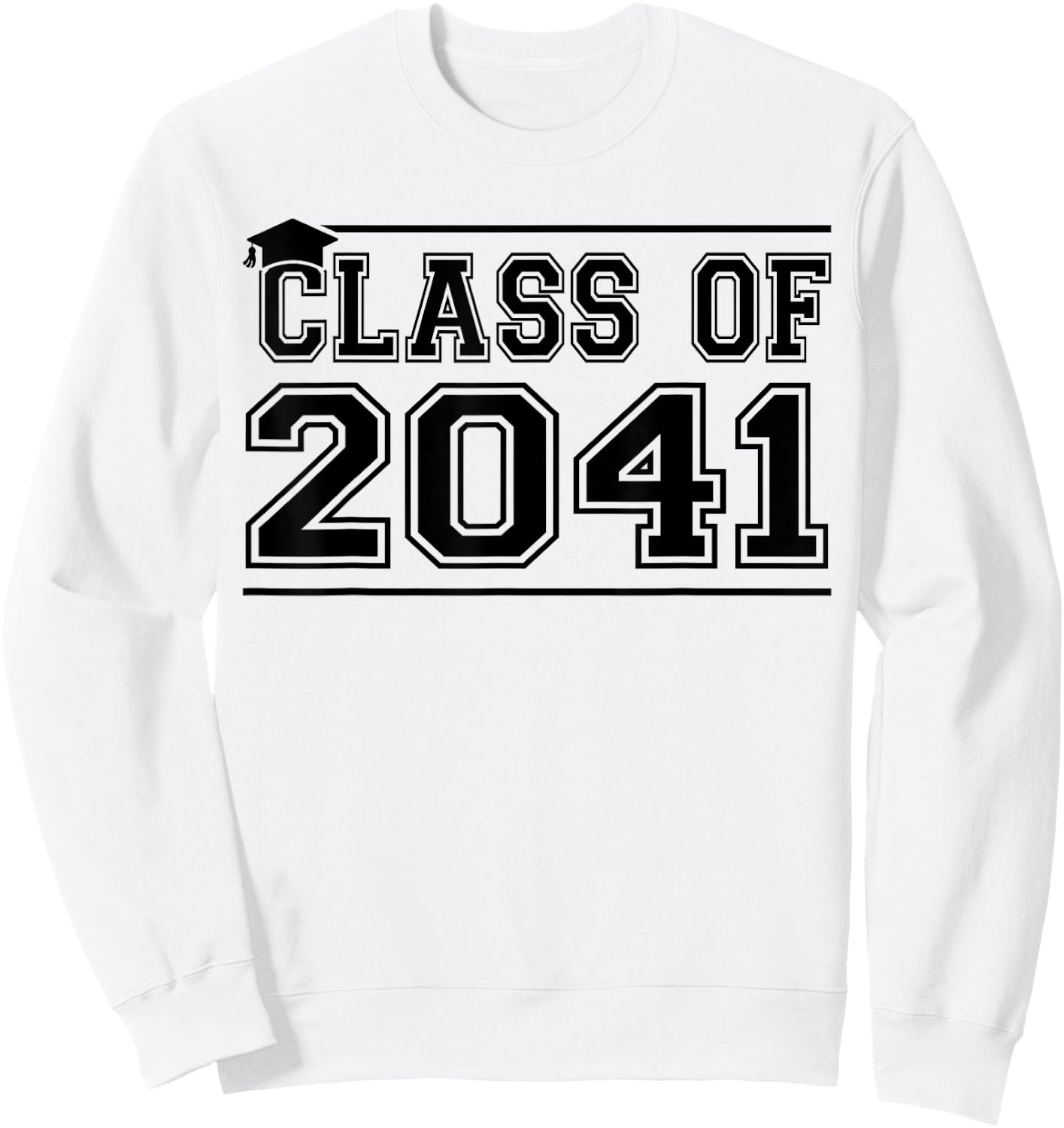 Class of 2041 Grow With Me Handprints On Back K to 12 Grade Sweatshirt - Sweatshirt | White