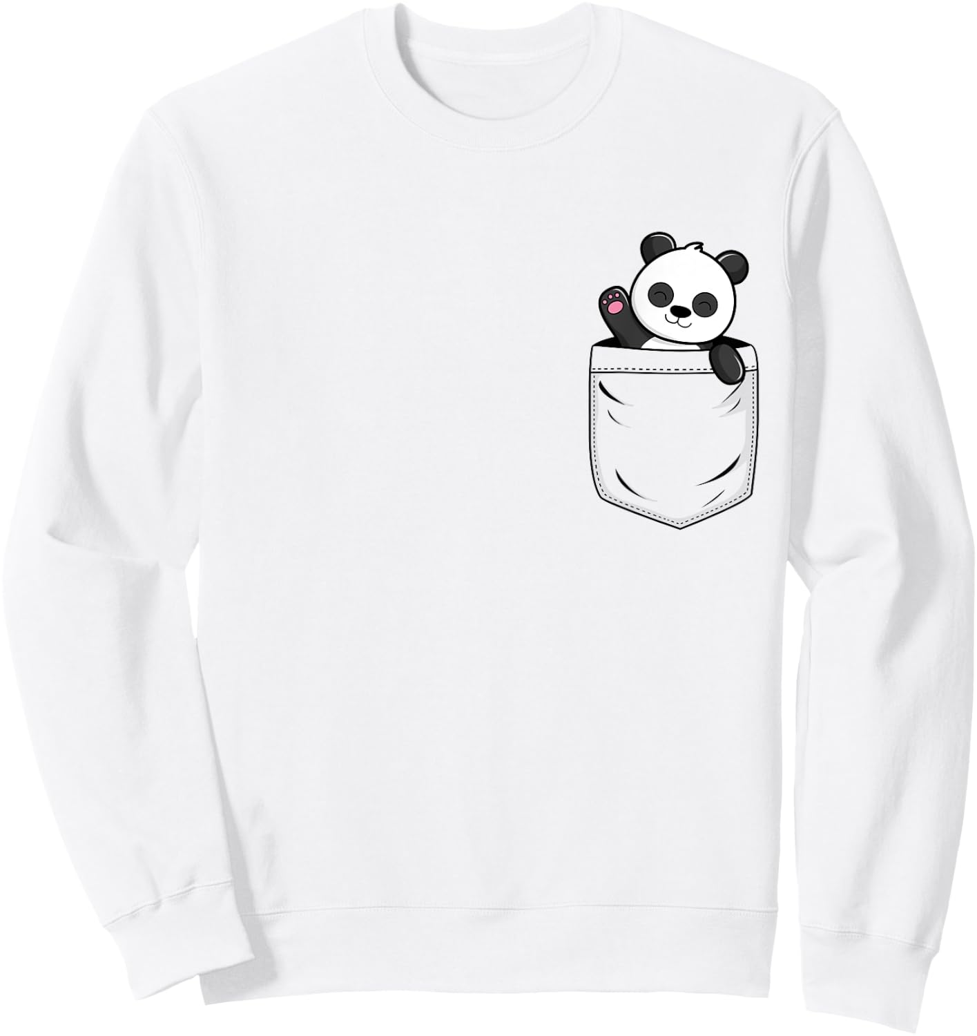 Panda Lovers Cute Funny Panda In Pocket Sweatshirt - Sweatshirt | White