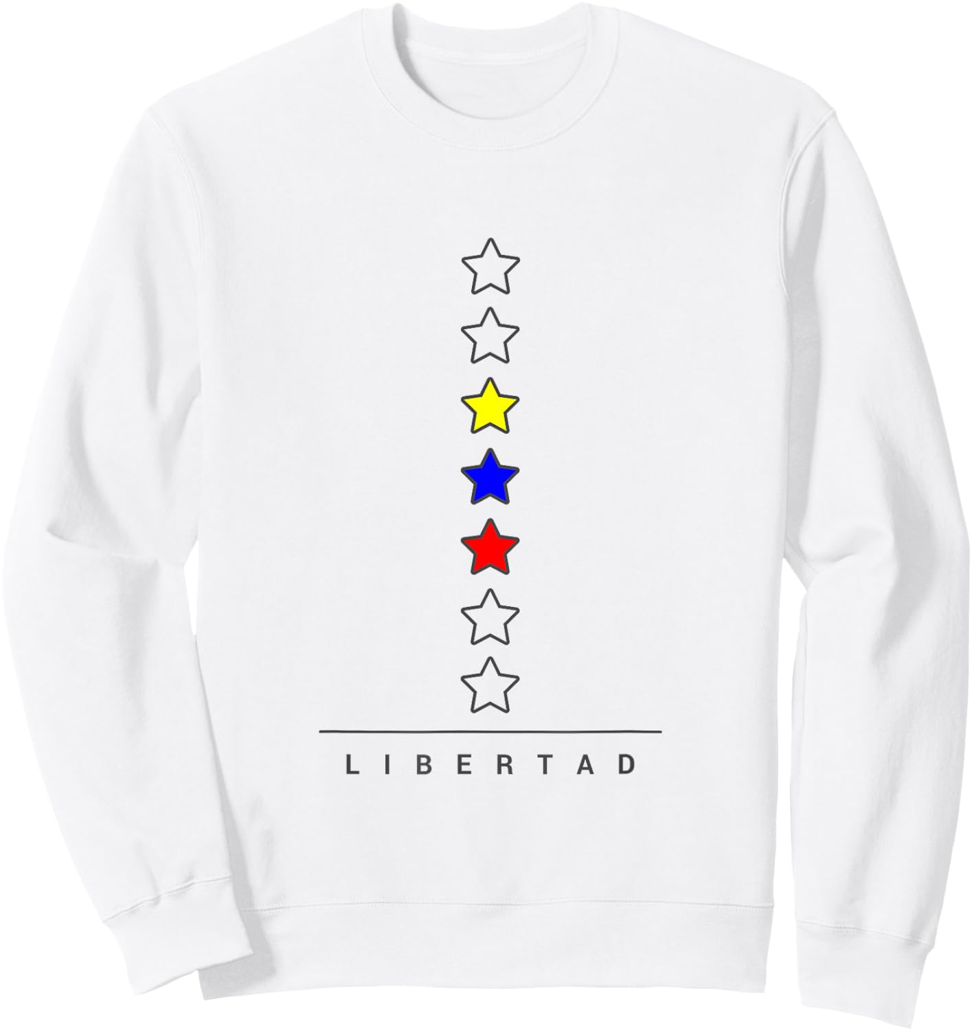 Venezuelan Flag 7 Stars Libertad Minimalist Tricolor gift Sweatshirt - Sweatshirt | White