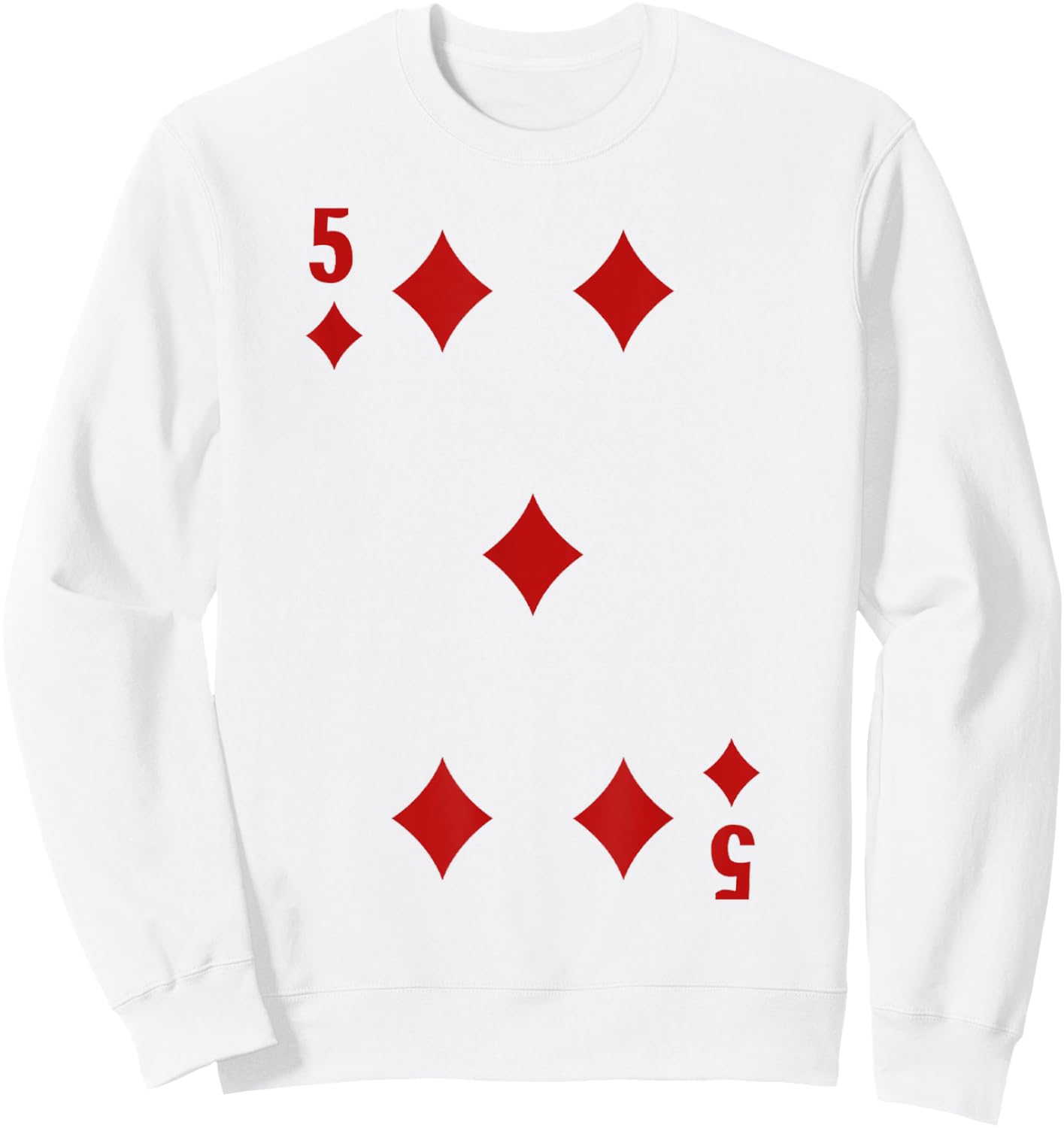 5 of Diamonds Playing Cards Halloween Costume Group Matching Sweatshirt - Sweatshirt | White