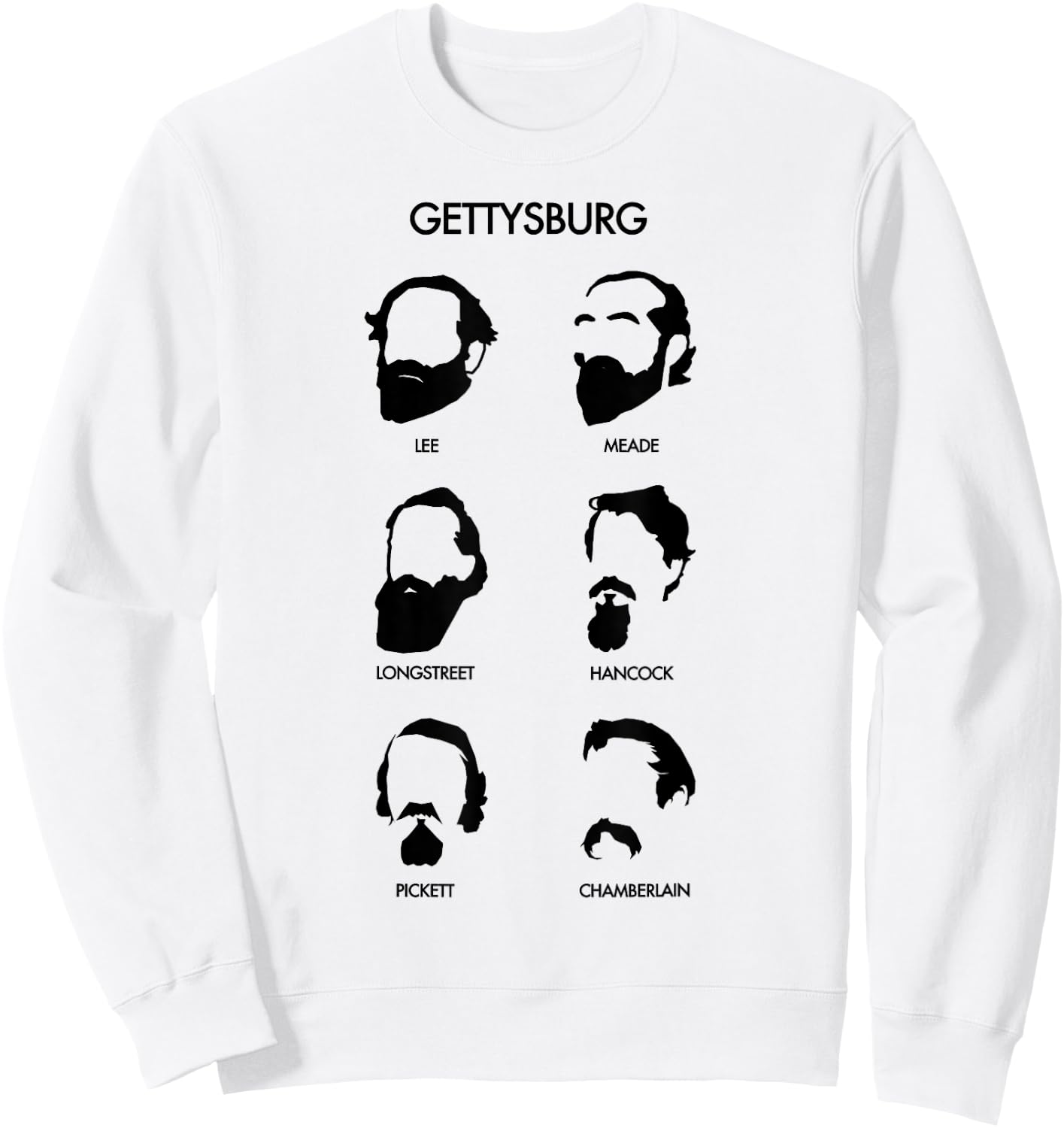 American Civil War Beards of Gettysburg Lee Meade Longstreet Sweatshirt - Sweatshirt | White