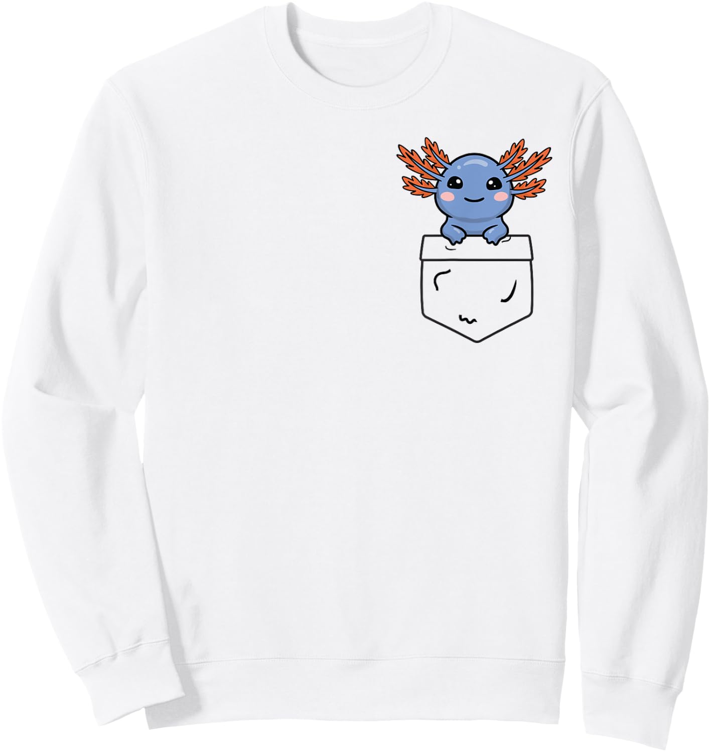 Axolotl Gifts, Pop up Axolotl, Pocket Axolotl Sweatshirt - Sweatshirt | White