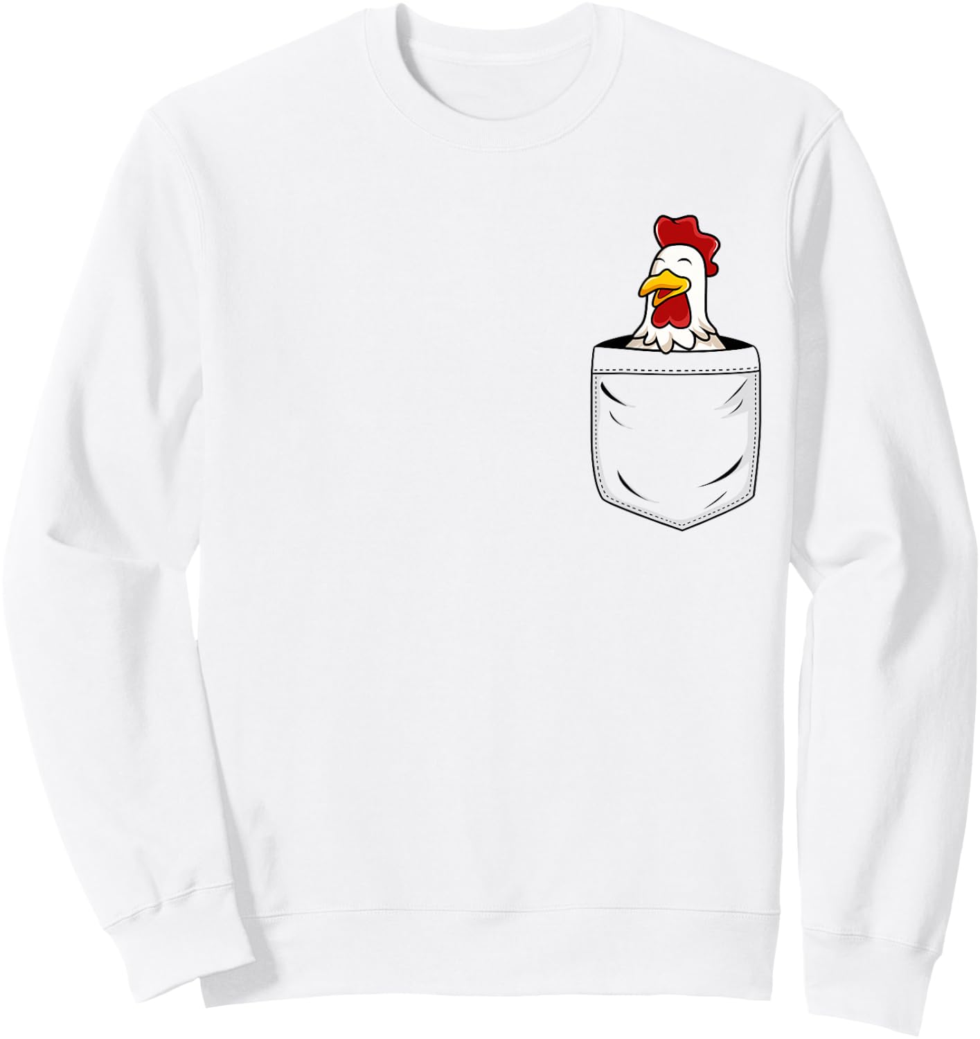 Chicken Lovers Cute Funny Chicken In Pocket Sweatshirt - Sweatshirt | White