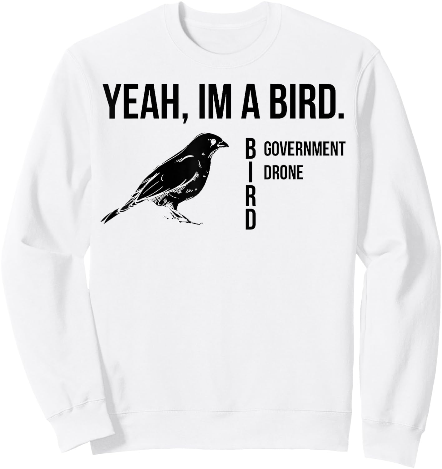 Yeah I'm A Bird Government Drone Sweatshirt - Sweatshirt | White