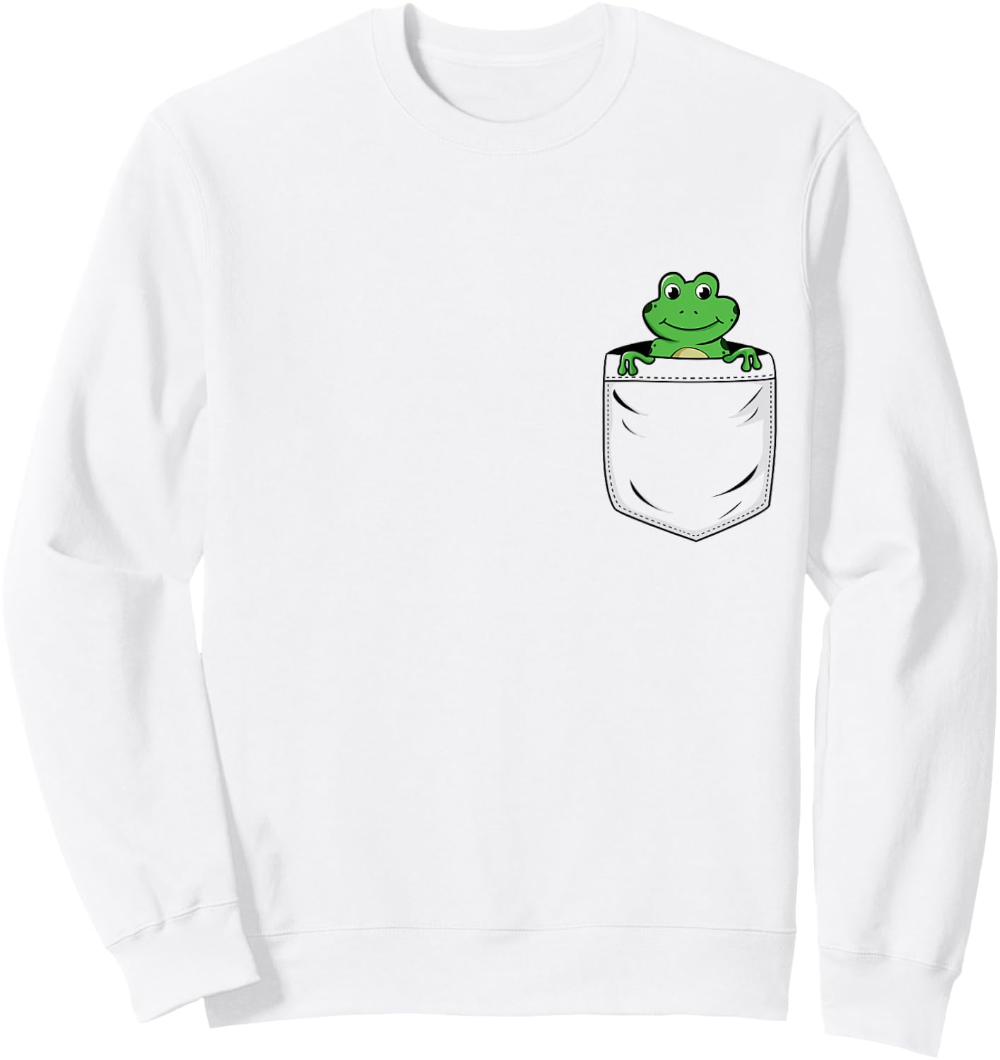 Frog Lovers Cute Funny Frog In Pocket Sweatshirt - Sweatshirt | White