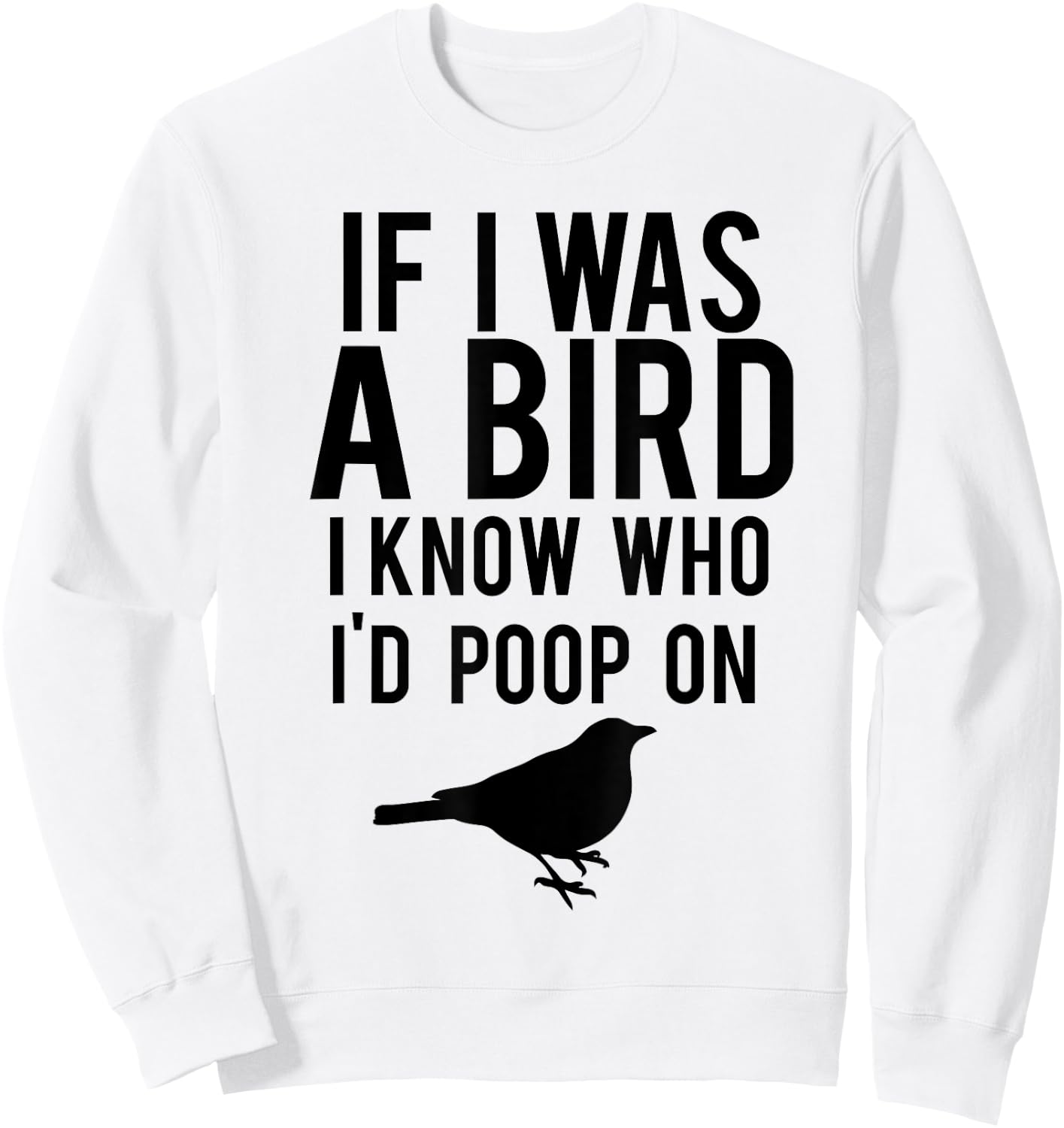 If I Was A Bird I Know Who I'd Poop On Funny Sweatshirt - Sweatshirt | White