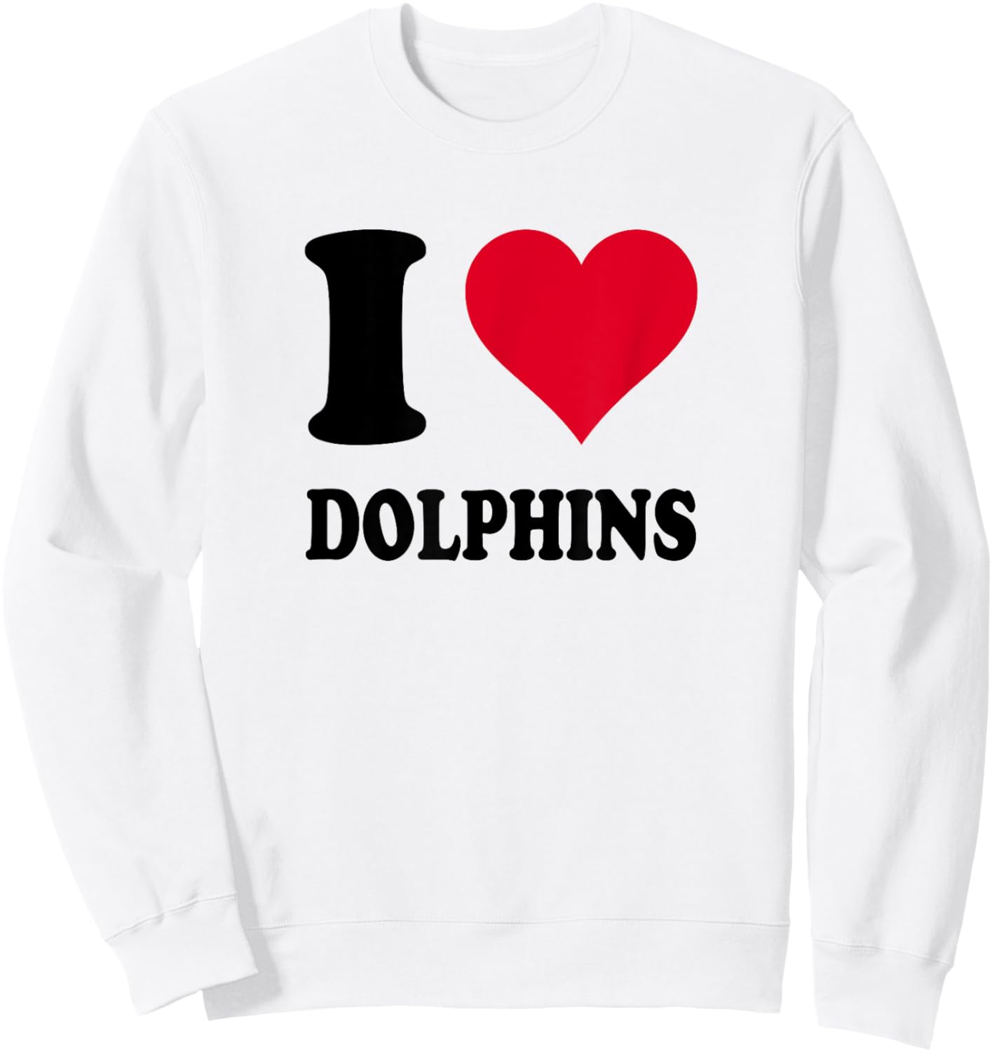Red Heart I Love Dolphins Sweatshirt - Sweatshirt | White