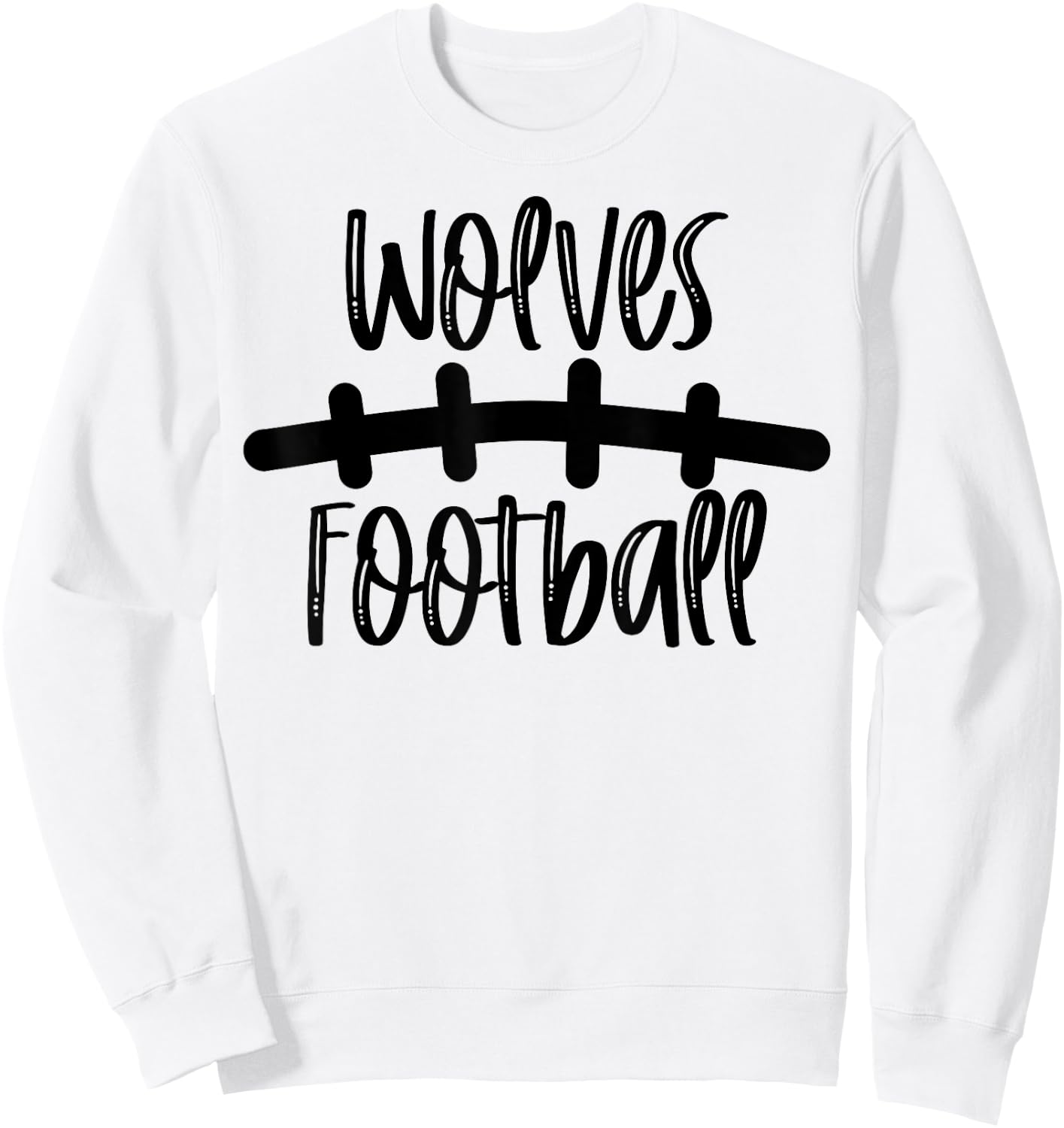Wolves Football School Spirit Team Mascot Game Night Sweatshirt - Sweatshirt | White