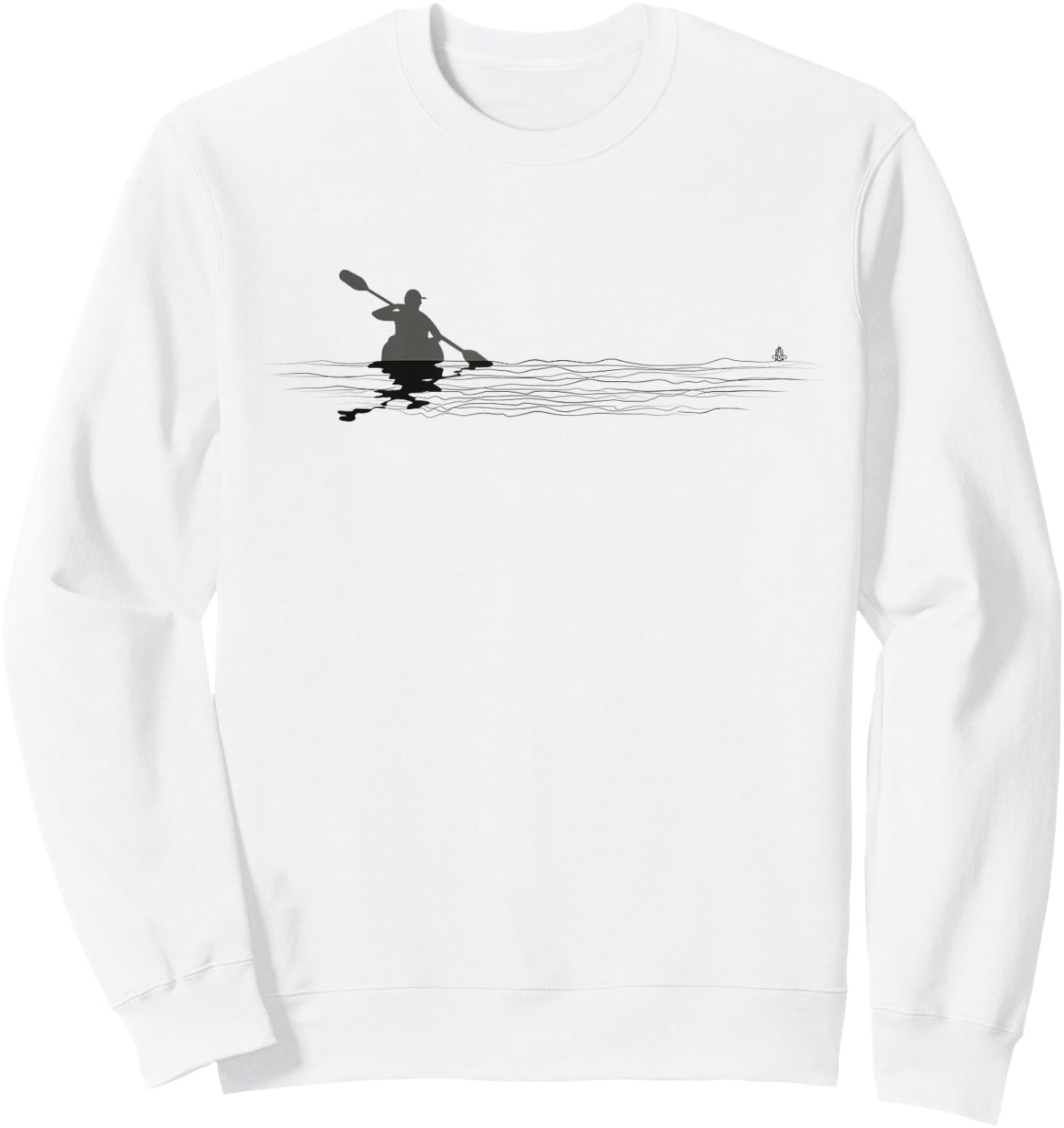Kayaking Graphic Kayak Figure Kayaker Canoe Paddling Sweatshirt - Sweatshirt | White