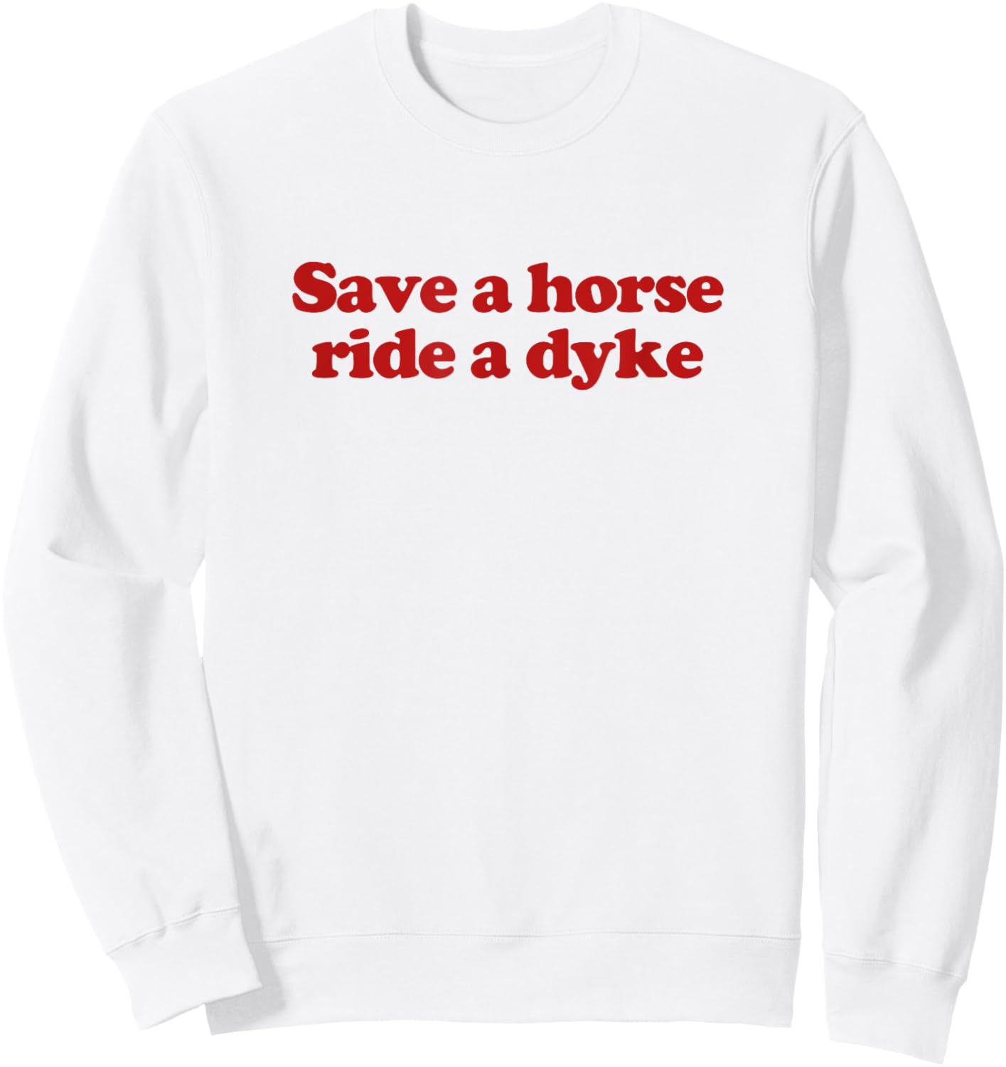 Save A Horse Ride A Dyke Y2k Aesthetic Trendy Lesbian Sweatshirt - Sweatshirt | White
