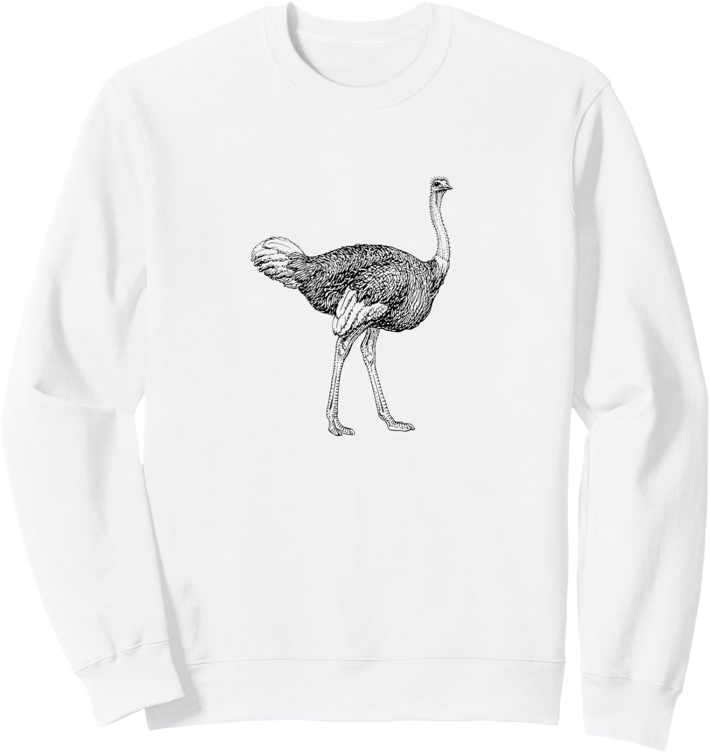 Vintage Ostrich Graphic Funny Ostrich Hipster Sweatshirt - Sweatshirt | White