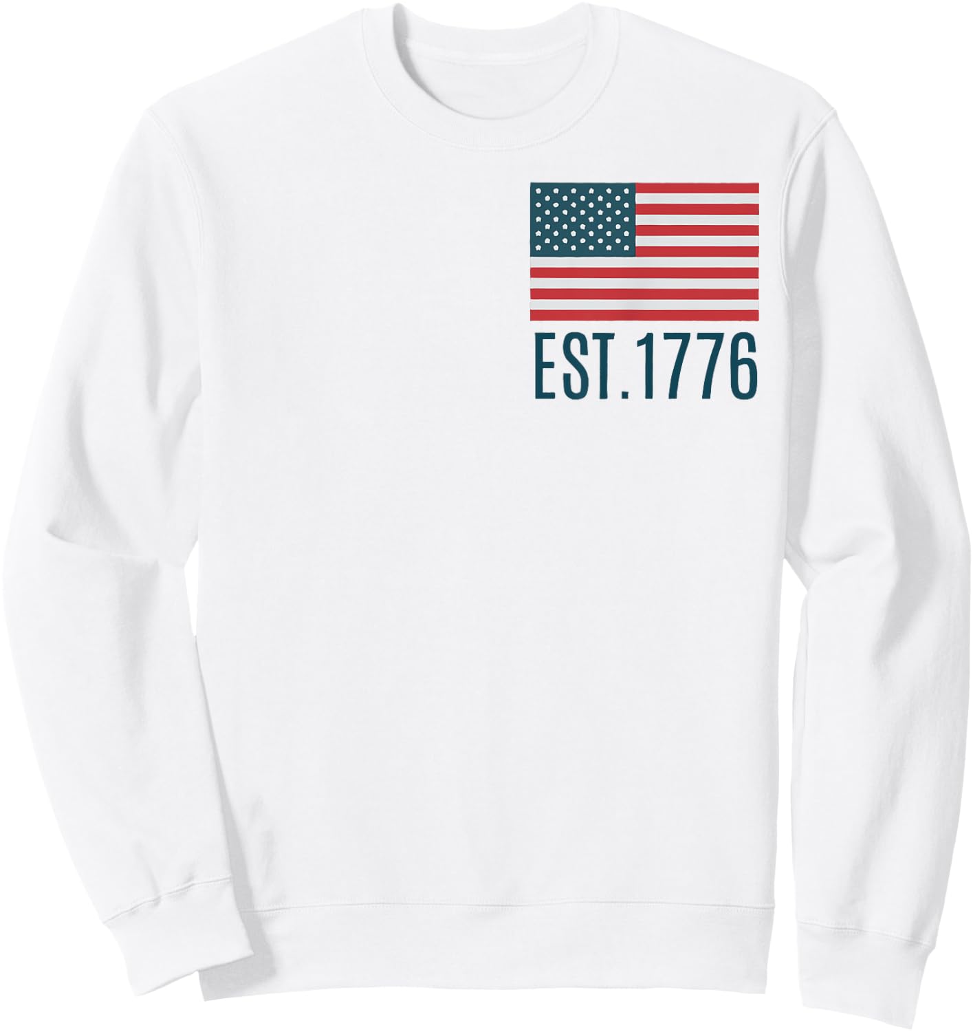 (2sided Front+Back) Land of the free because of the brave Sweatshirt - Sweatshirt | White