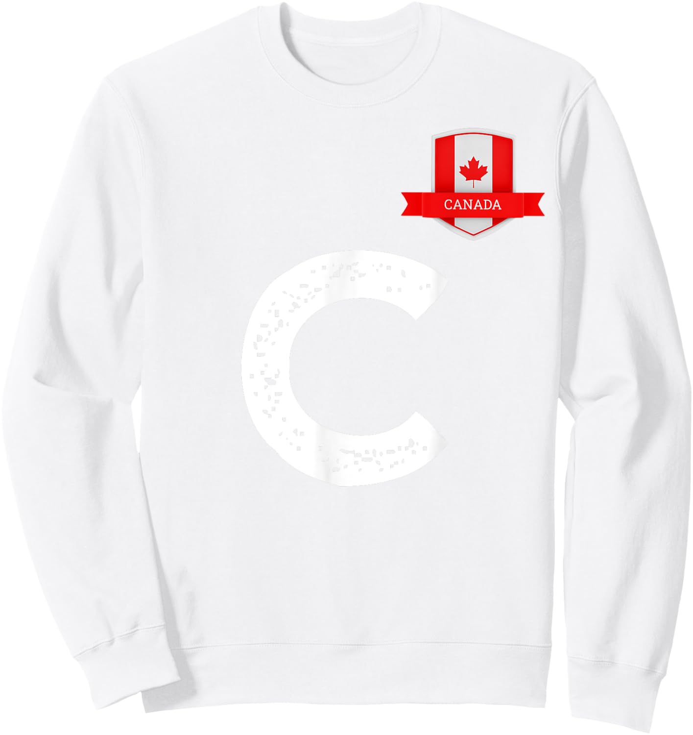 Canada Human-Flag Letter C Canadian Sweatshirt - Sweatshirt | White