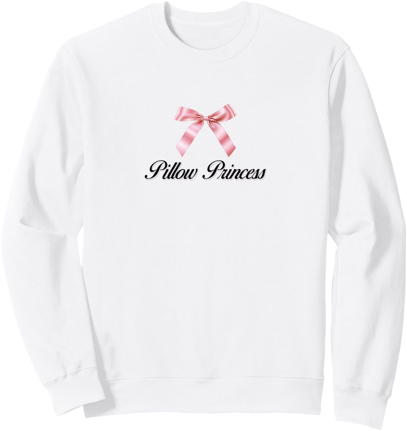 Pillow Princess Coquette Pink Bow Ribbon Y2K Aesthetic Sweatshirt - Sweatshirt | White