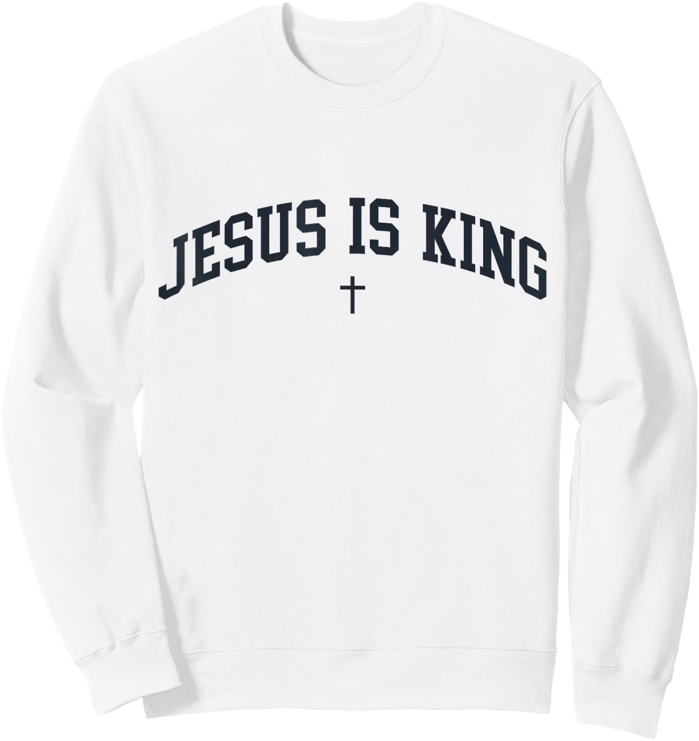 Jesus is King Trendy Preppy Aesthetic Christian Bible Sweatshirt - Sweatshirt | White