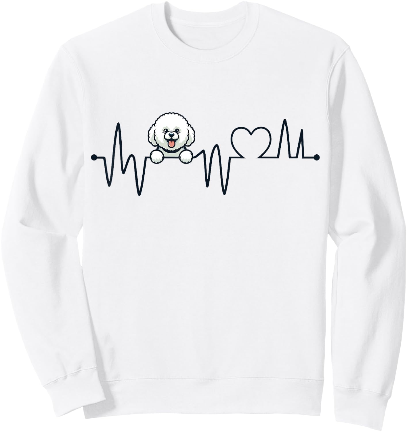 Bichon Frise Heartbeat - Men Women Kids Bichon Lover Sweatshirt - Sweatshirt | White