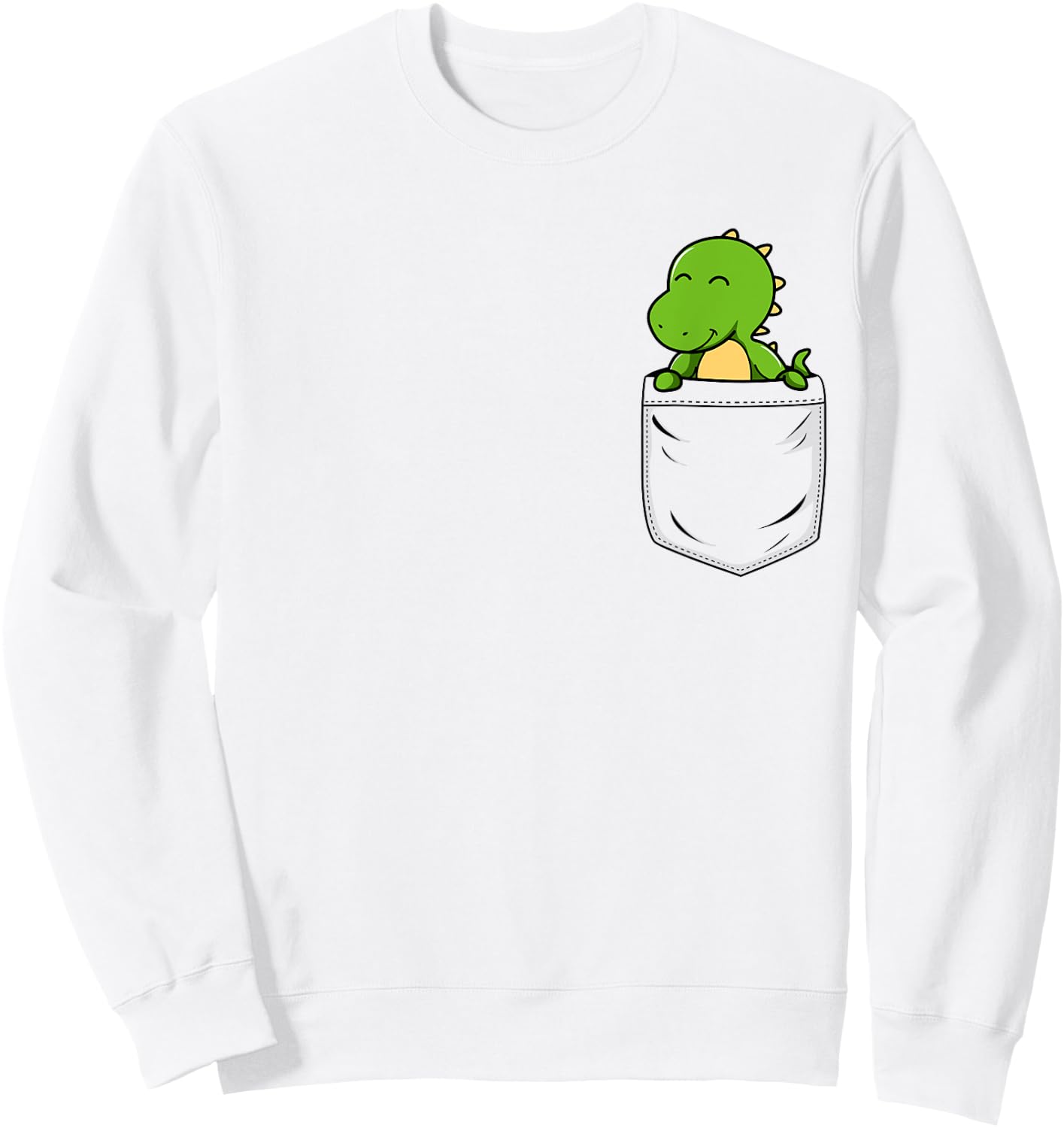 Dinosaur Lovers Cute Funny Dinosaur In Pocket Sweatshirt - Sweatshirt | White