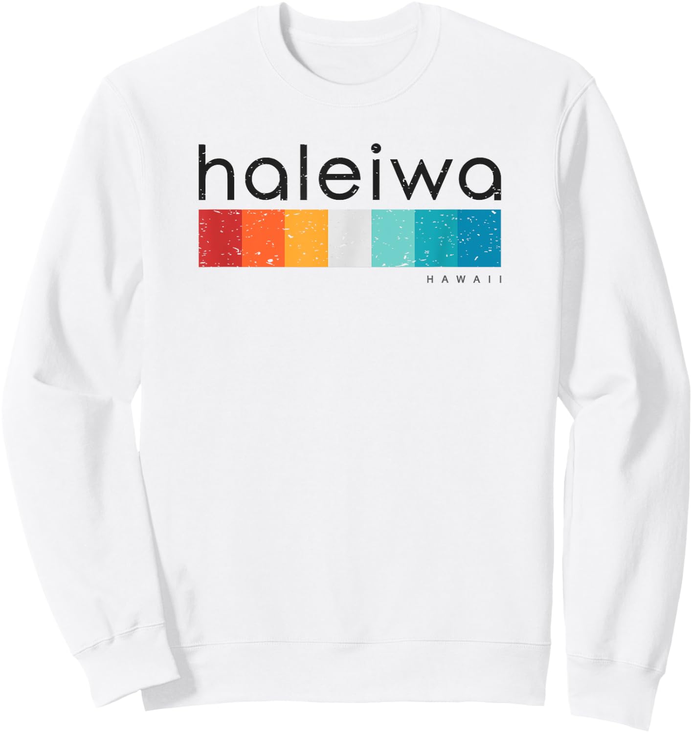 Vintage Haleiwa Hawaii Retro Design Sweatshirt - Sweatshirt | White