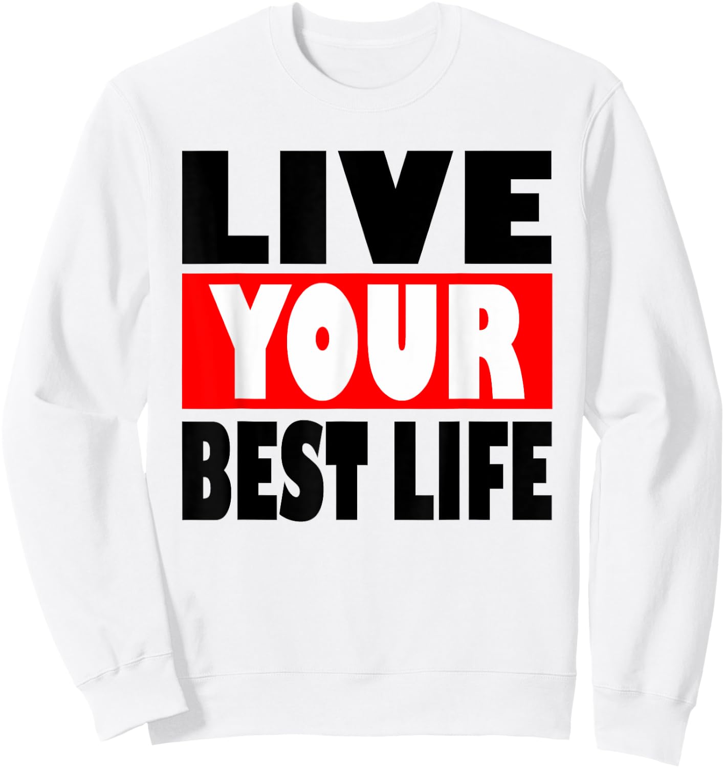 Christian apparel Satisfied with Jesus Live your best life Sweatshirt - Sweatshirt | White