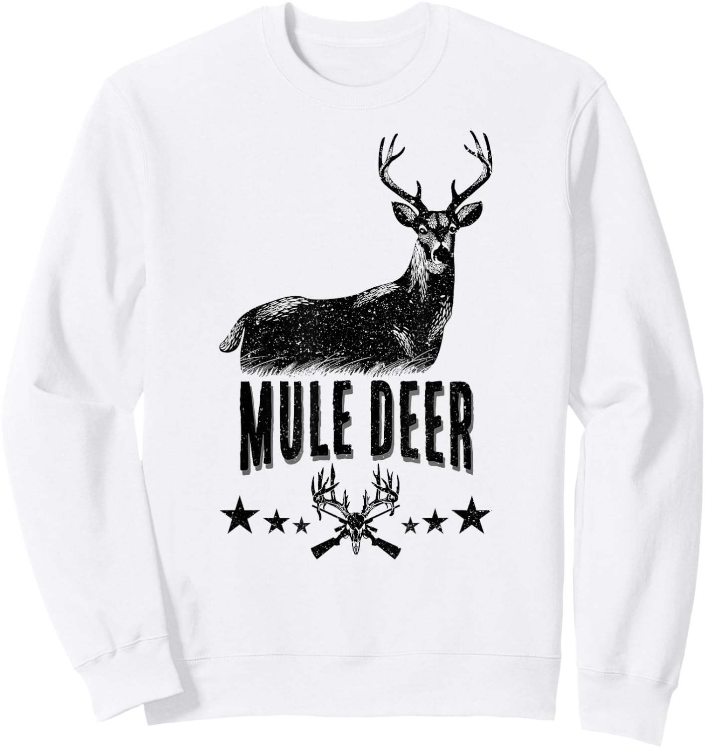 American Mule Deer! Wildlife Hunter Sweatshirt - Sweatshirt | White