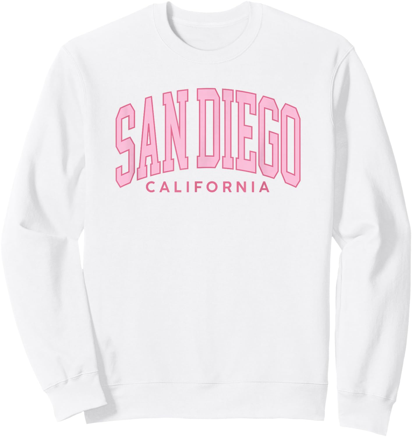 San Diego Preppy Retro Throwback Girls Pink Vintage Sweatshirt - Sweatshirt | White