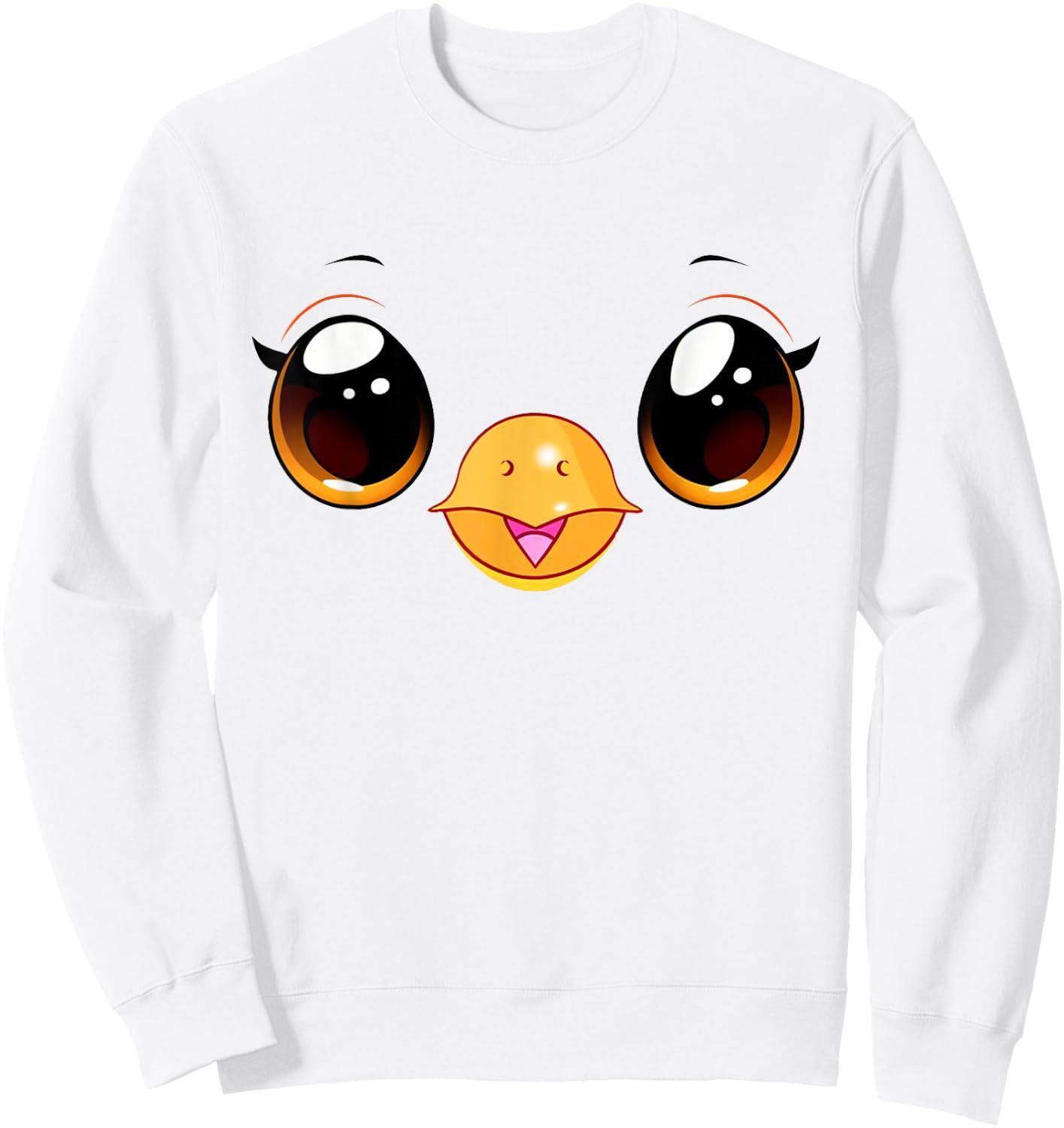 Cute Chicken Face Yellow Chick Costume Sweatshirt - Sweatshirt | White