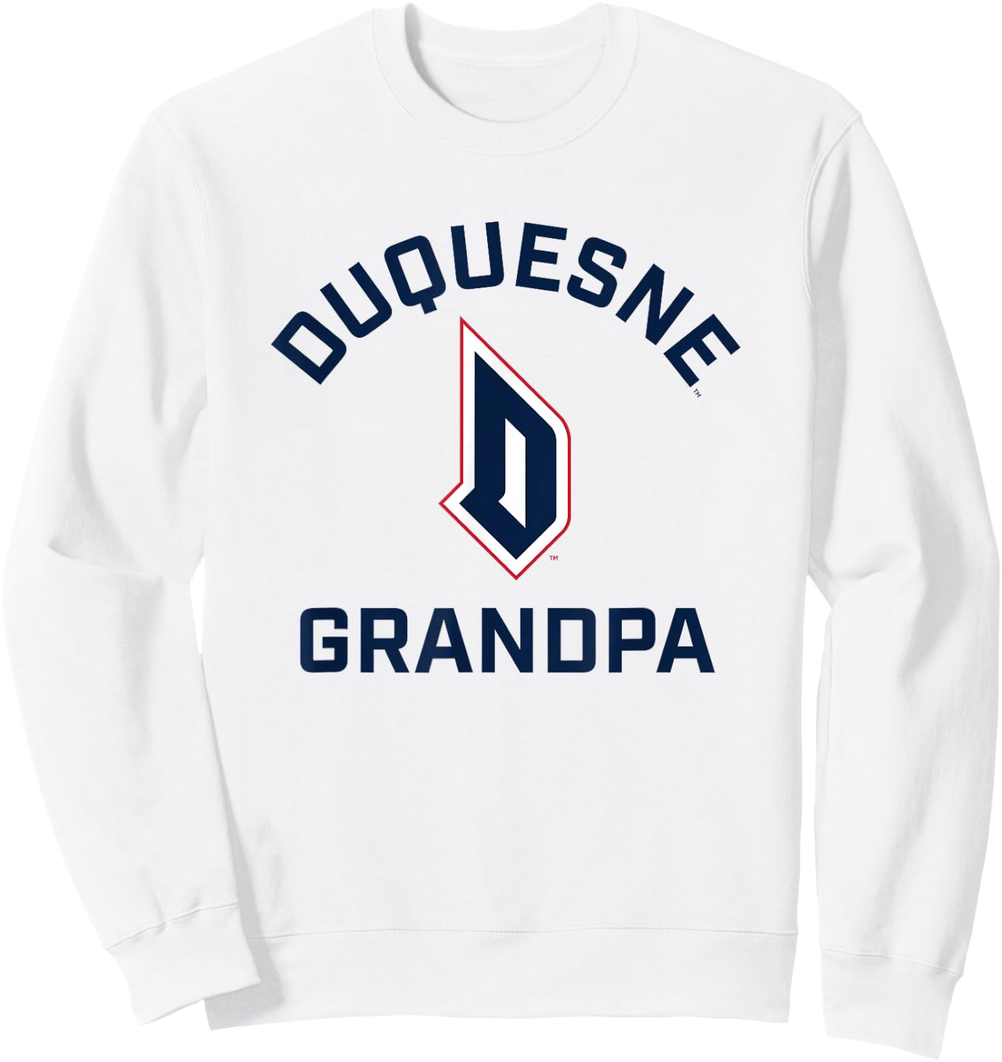 Duquesne University Dukes Arched Grandpa Sweatshirt - Sweatshirt | White