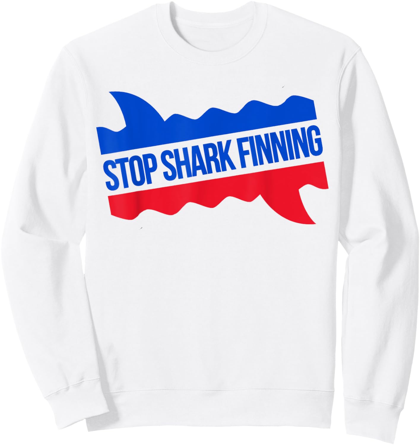 Stop Shark Finning Shirt Awareness Sweatshirt - Sweatshirt | White