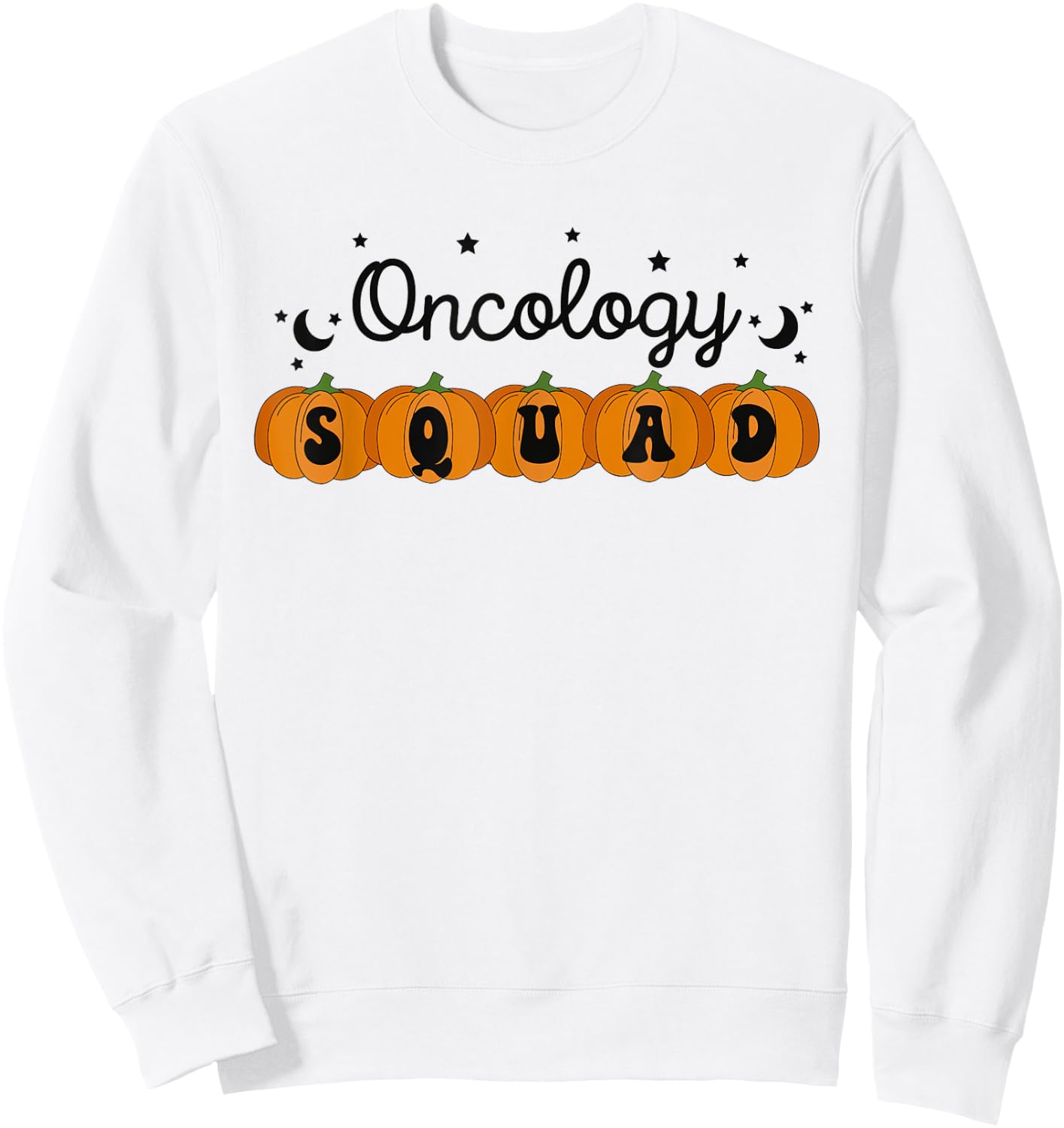 Halloween Oncology Nurse Pumpkin Oncology Squad Cancer Nurse Sweatshirt - Sweatshirt | White