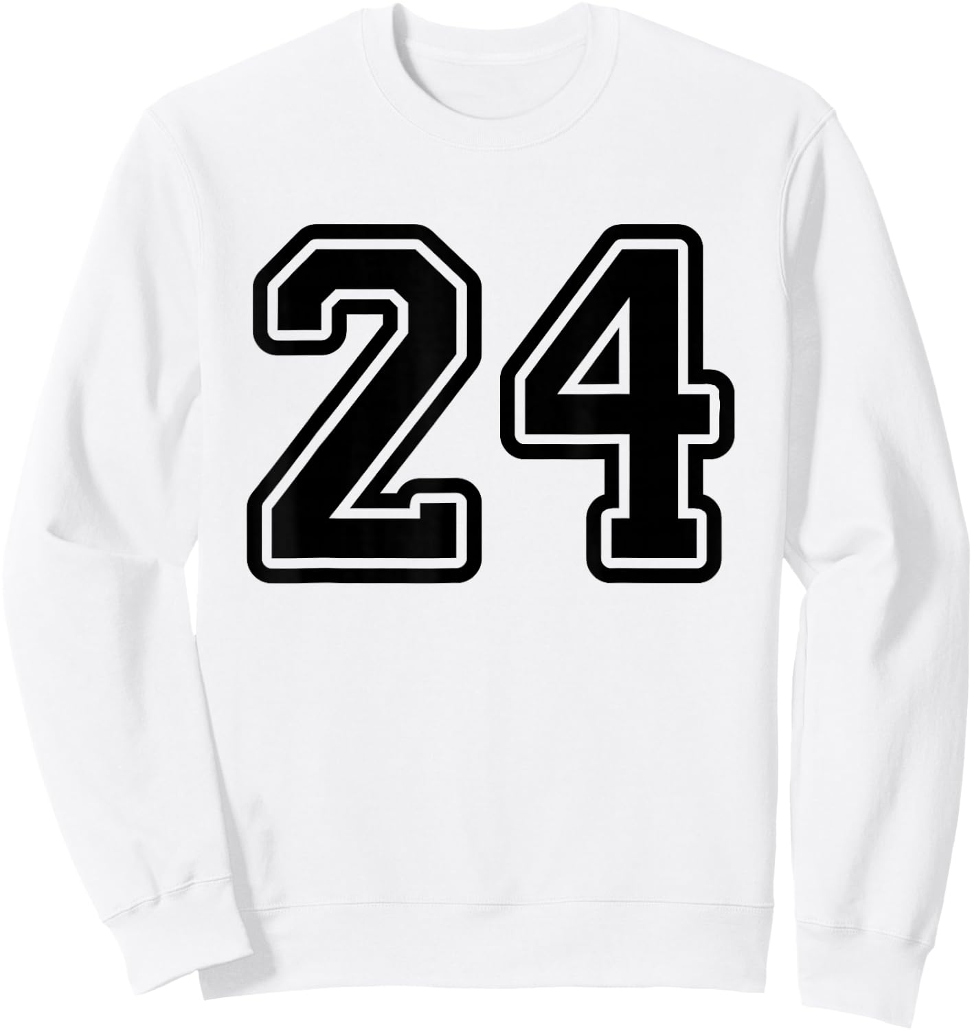 Number #24 Black Sport Varsity Number 24 Sweatshirt - Sweatshirt | White