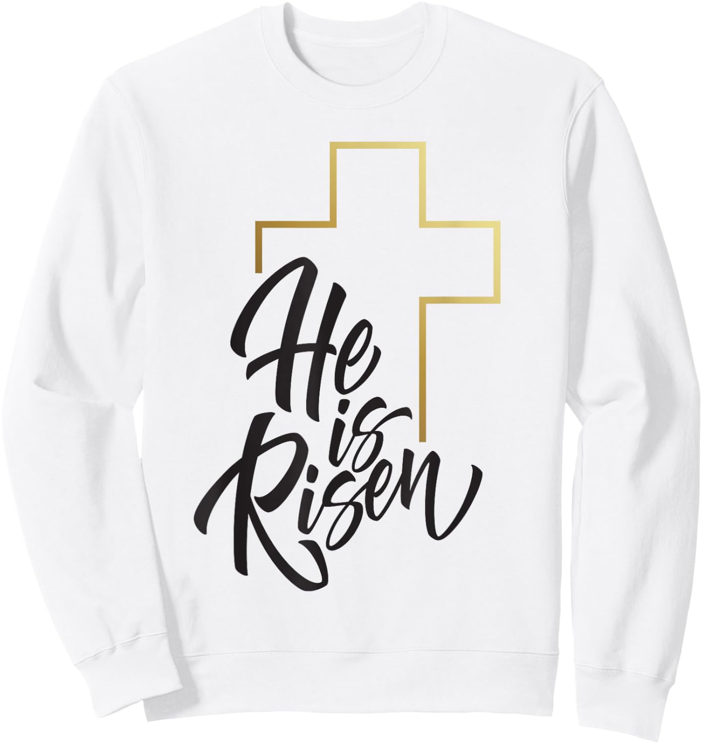 Happy Easter Shirt He Is Risen Jesus Cross Scripture Matthew Sweatshirt - Sweatshirt | White