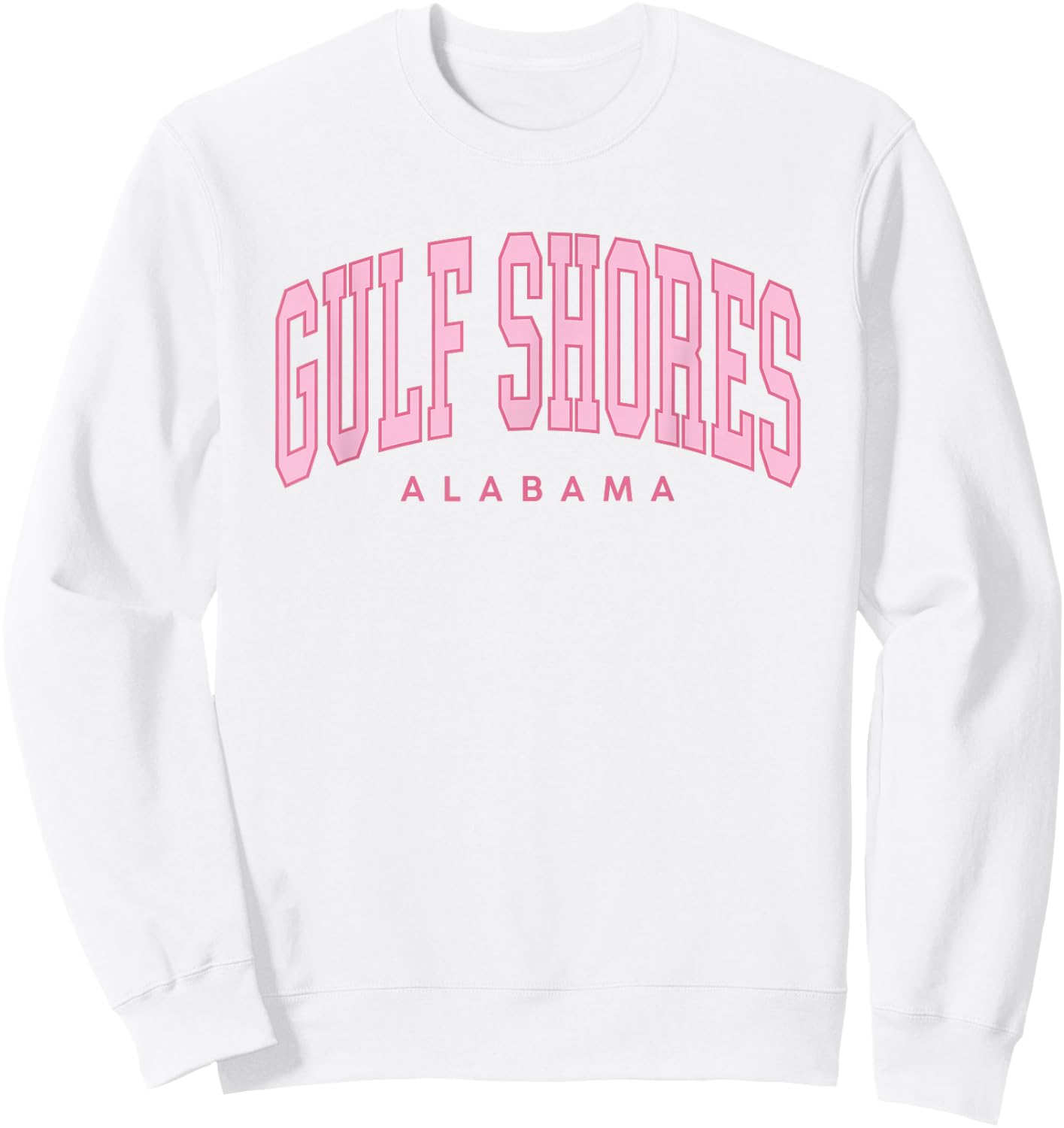 Gulf Shores Alabama Preppy Retro Throwback Pink Girls Sweatshirt - Sweatshirt | White