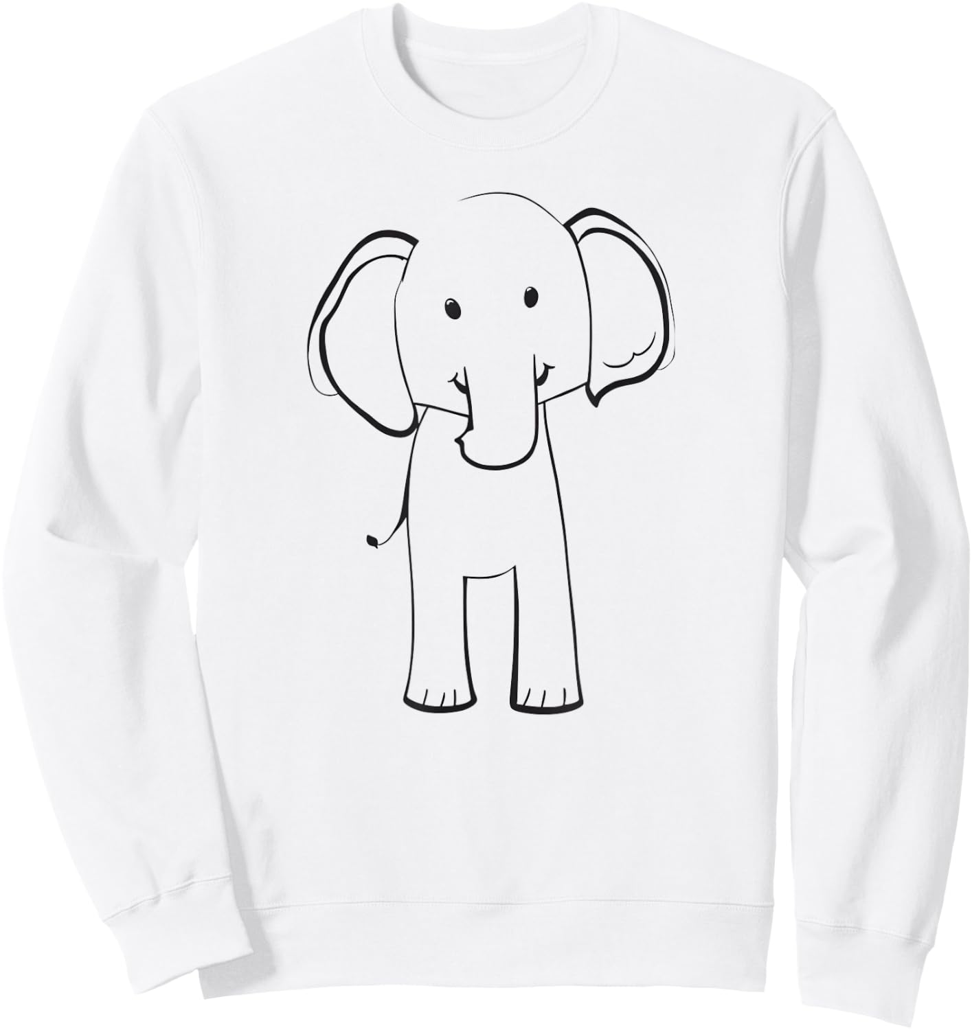 Cute Elephant, simple line drawing, conservation Sweatshirt - Sweatshirt | White