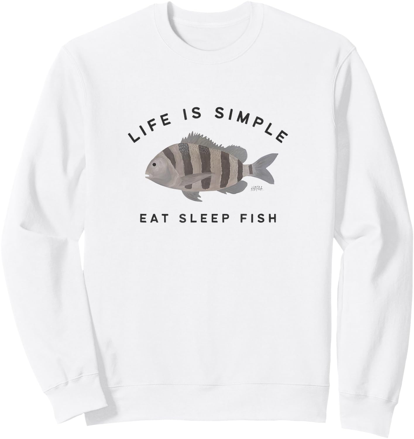 Life is simple, eat sleep fish, perfect for fisherman Sweatshirt - Sweatshirt | White